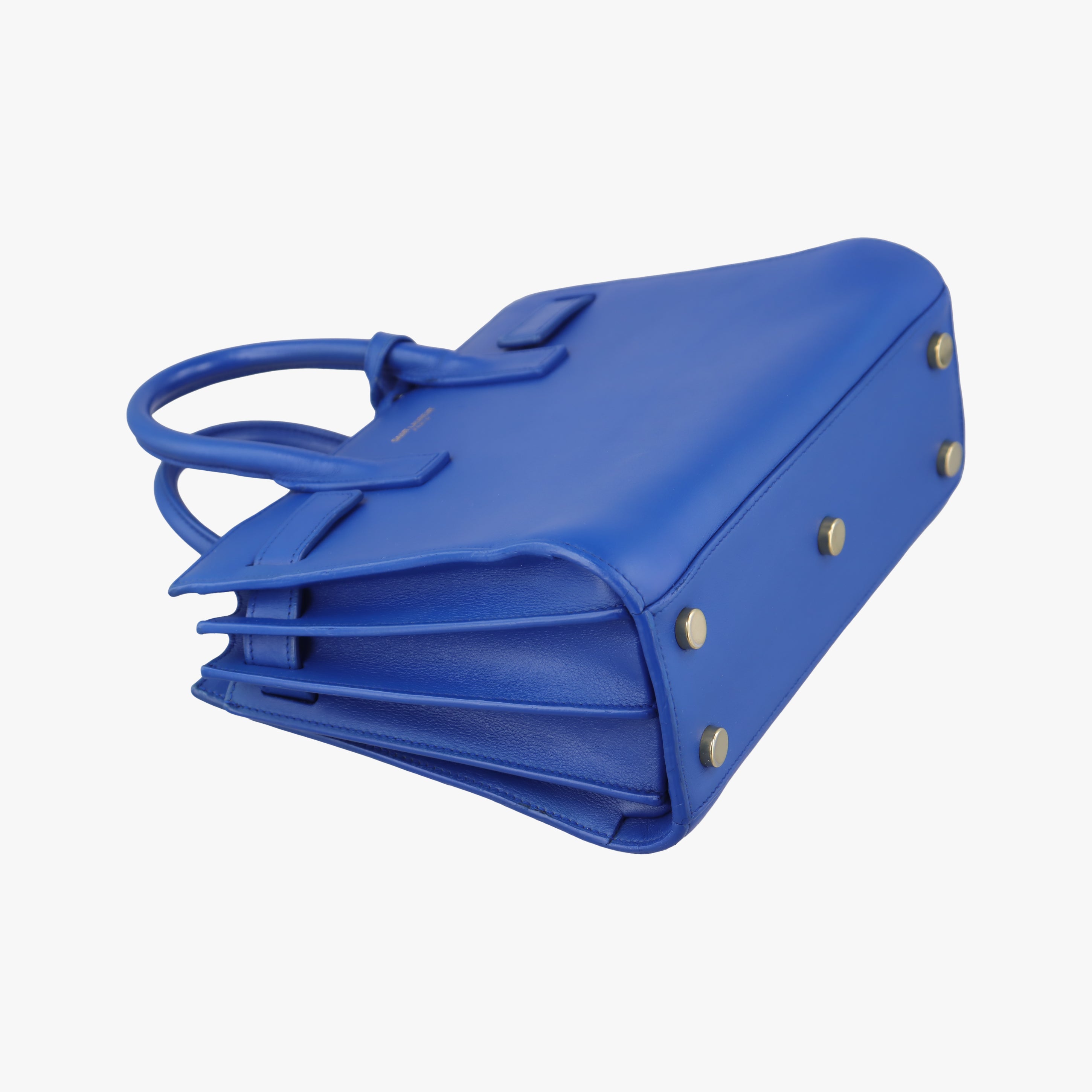 Pre-owned Yves Saint Laurent SAC DE JOUR Blue Leather 340778 shoulderbag | stylenewstar