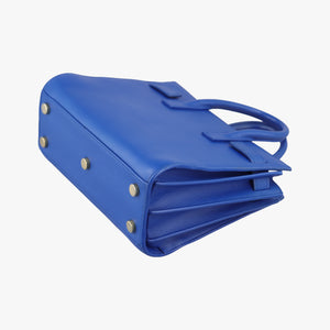 Pre-owned Yves Saint Laurent SAC DE JOUR Blue Leather 340778 shoulderbag | stylenewstar