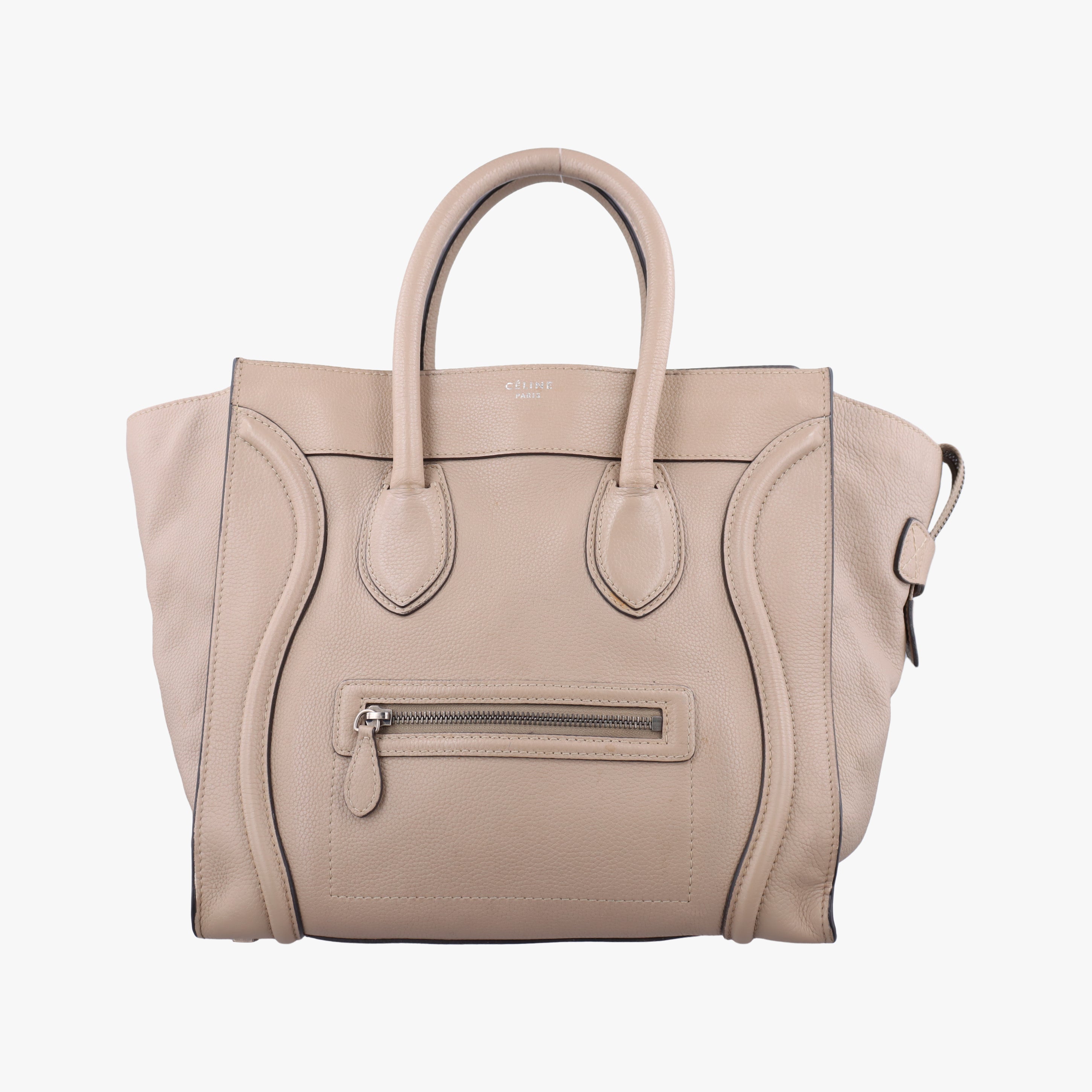 Secondhand Celine luggage mini shopper Beige leather  handbag | stylenewstar