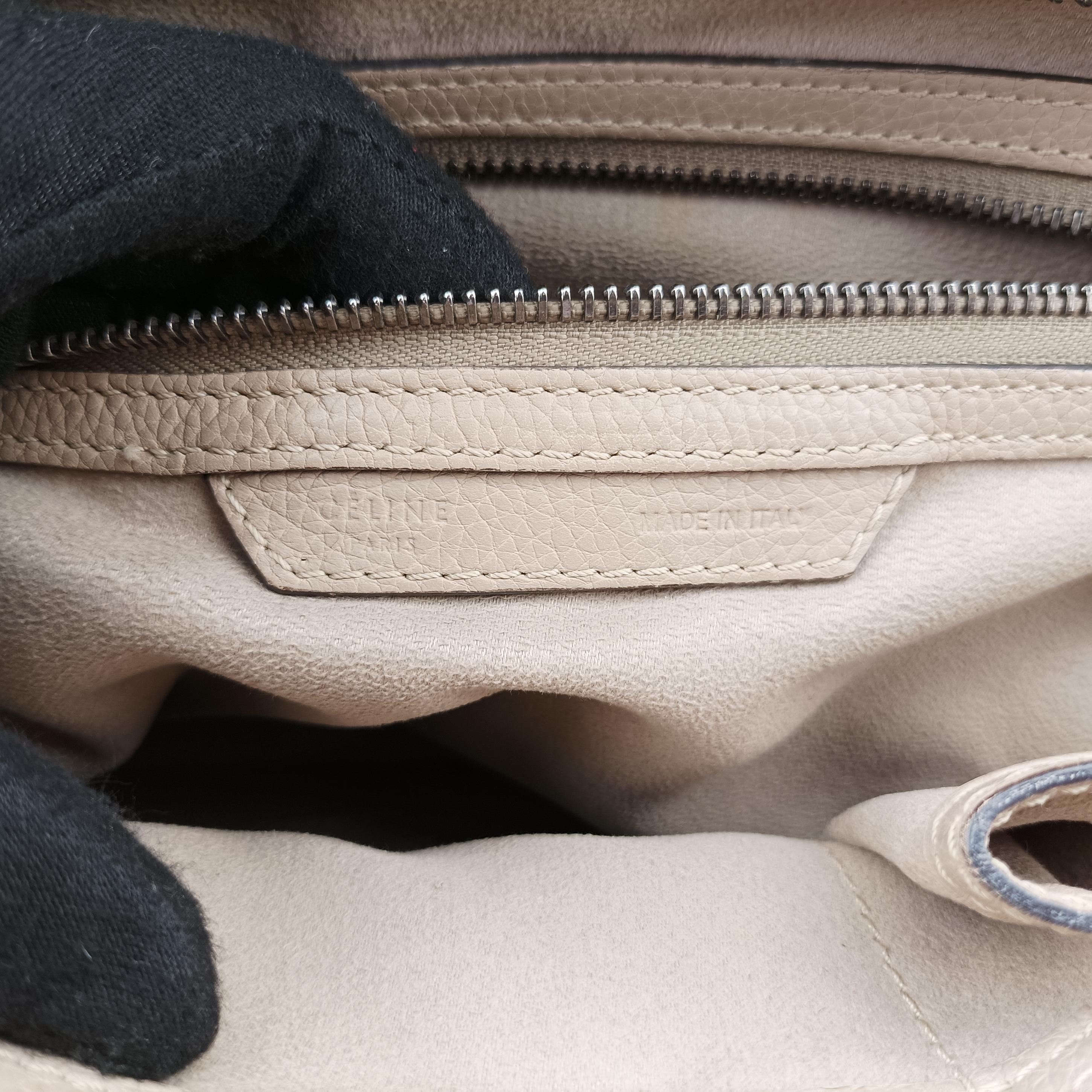 Secondhand Celine luggage mini shopper Beige leather  handbag | stylenewstar