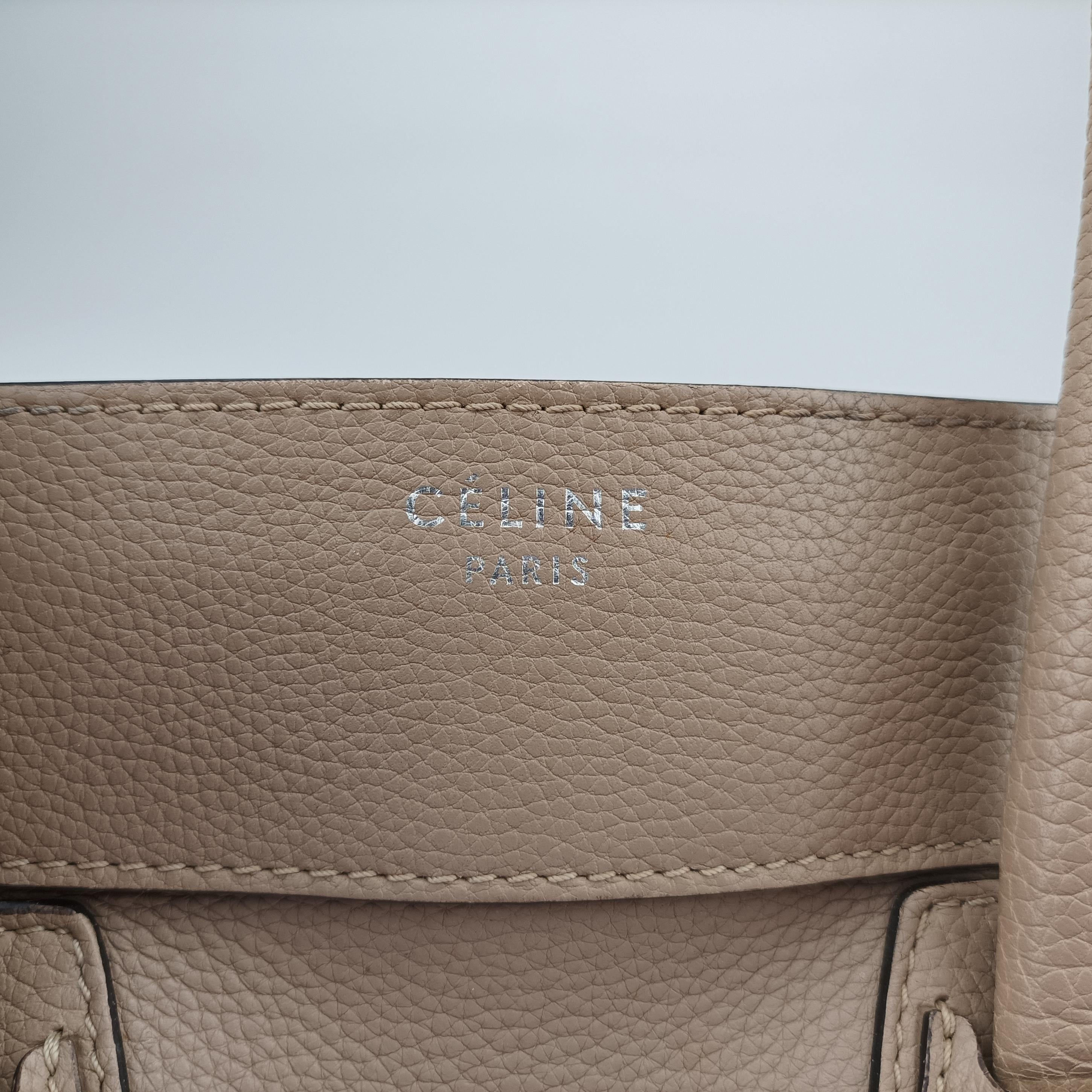 Secondhand Celine luggage mini shopper Beige leather  handbag | stylenewstar