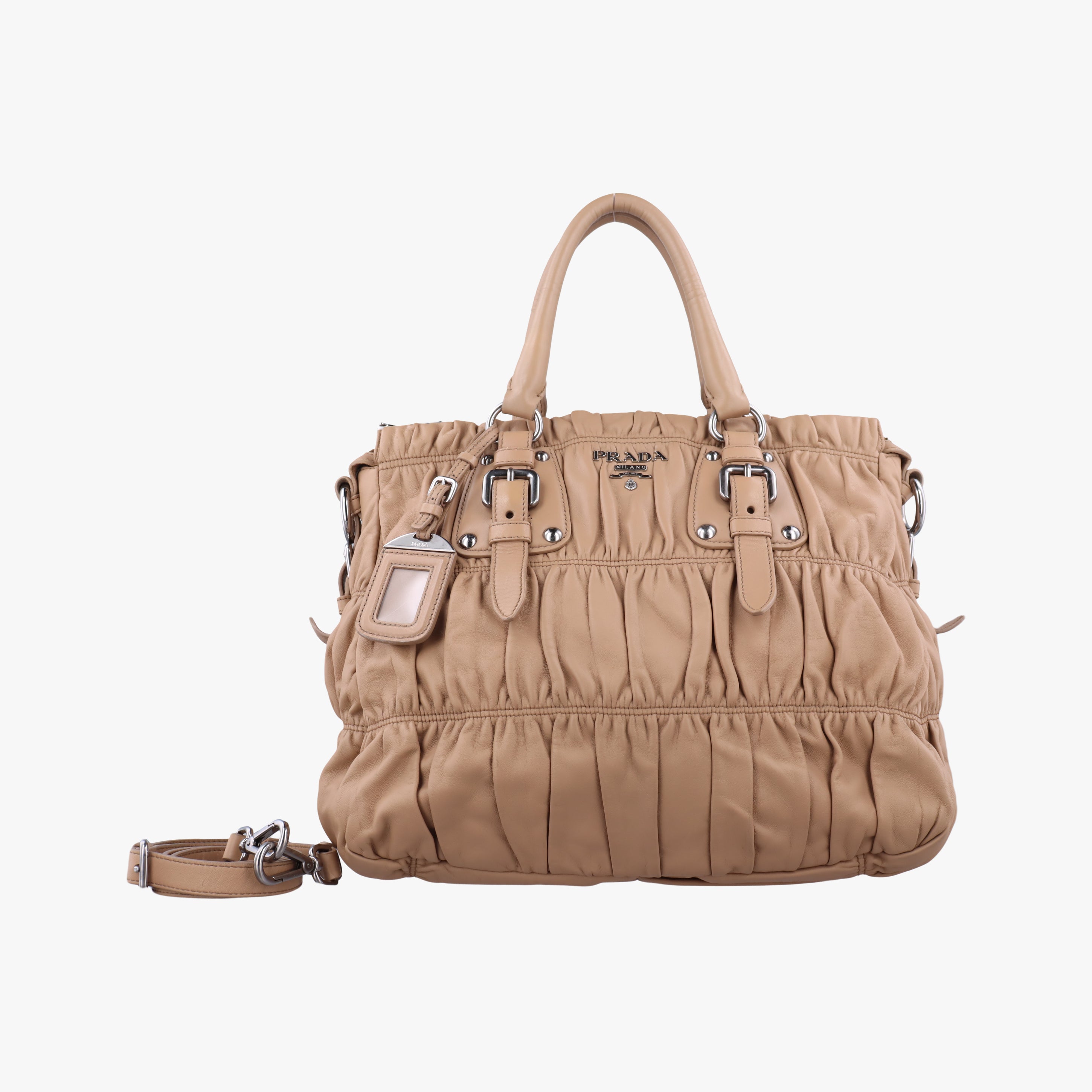 Secondhand Prada Gaufre Beige lambskin BN1702 shoulderbag | stylenewstar