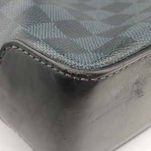 Pre-owned Louis Vuitton Messenger Greenwich Navy×Noir Damier Cobalt N41348 shoulderbag | stylenewstar