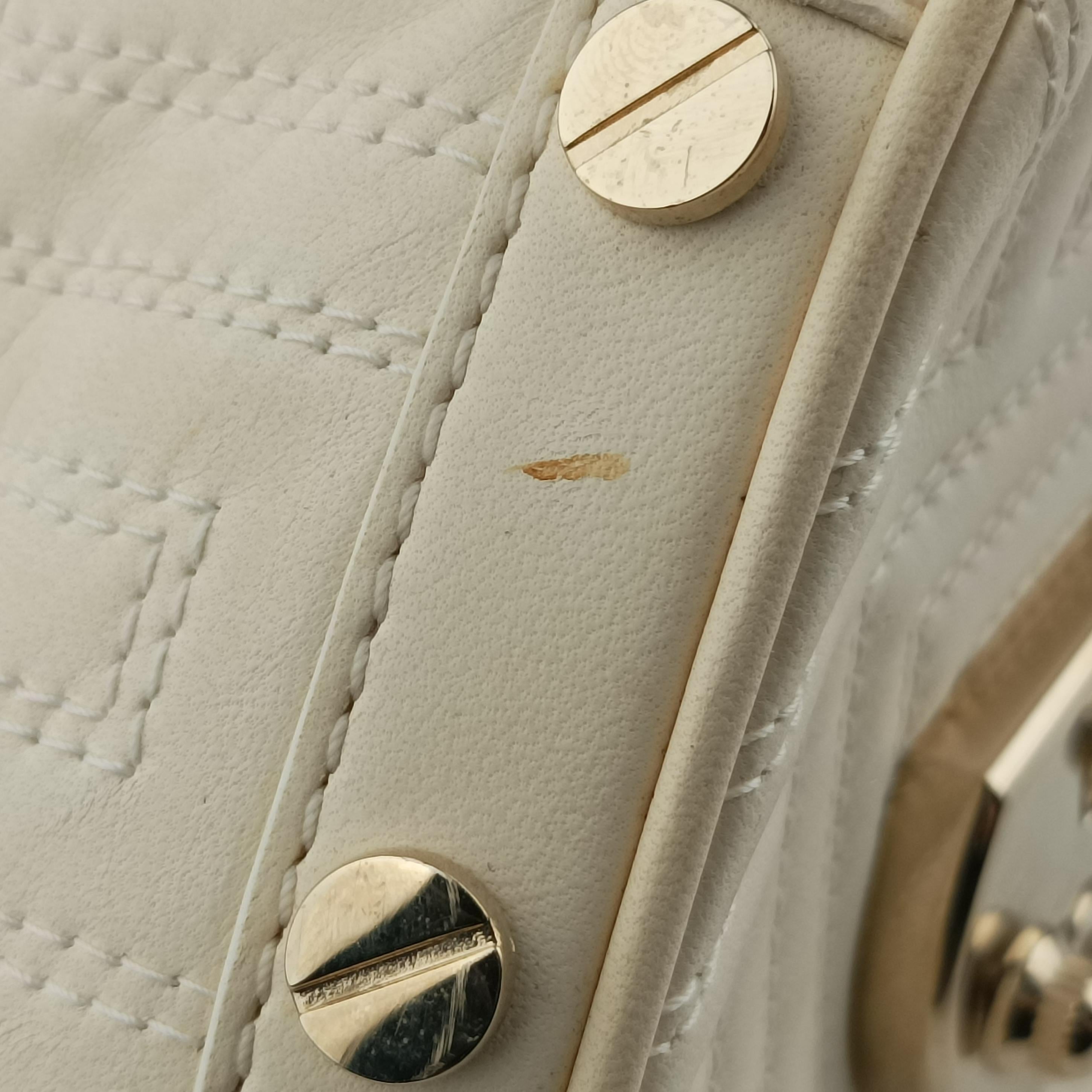 Secondhand VERSACE Couture Snap White leather  handbag | stylenewstar