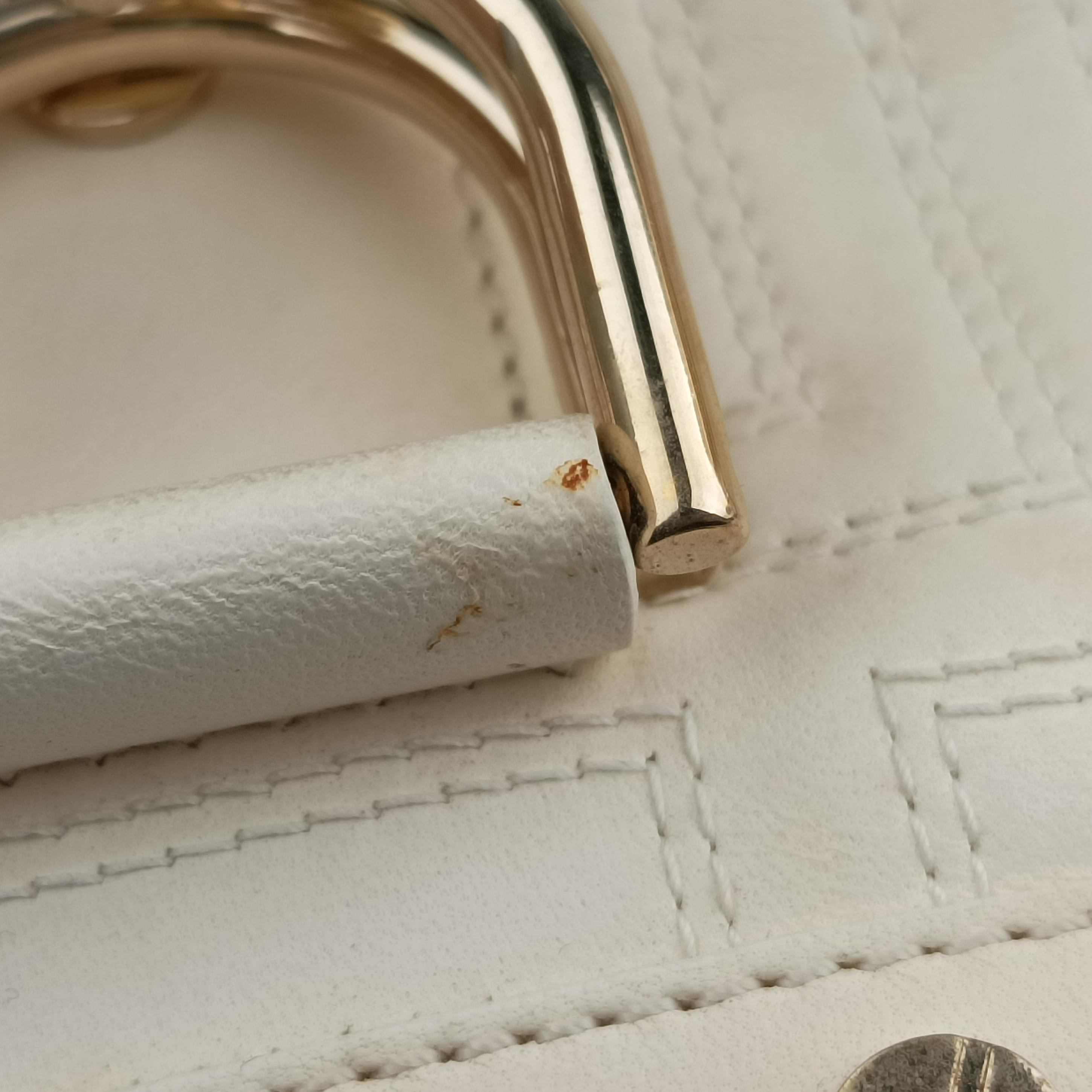 Secondhand VERSACE Couture Snap White leather  handbag | stylenewstar