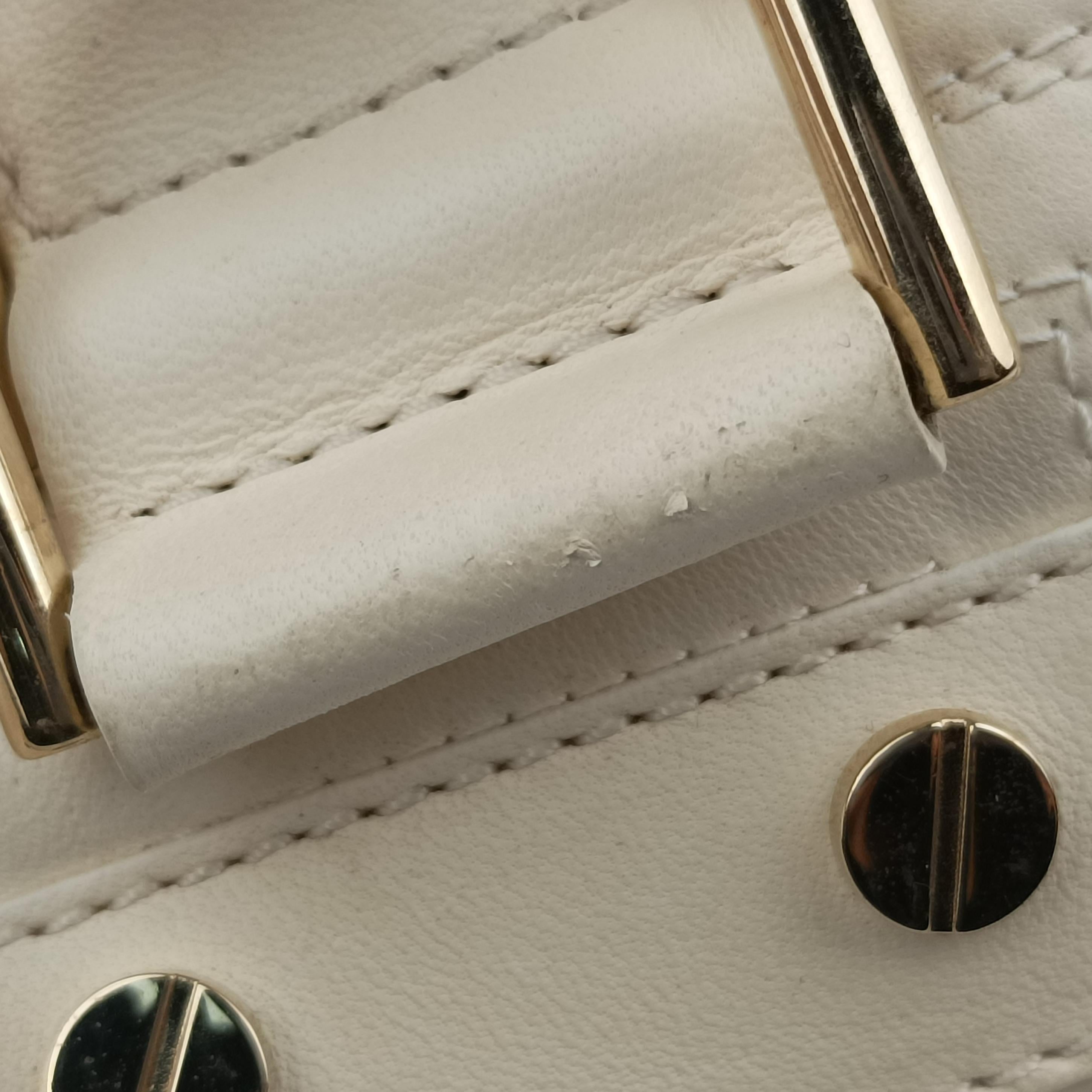 Secondhand VERSACE Couture Snap White leather  handbag | stylenewstar