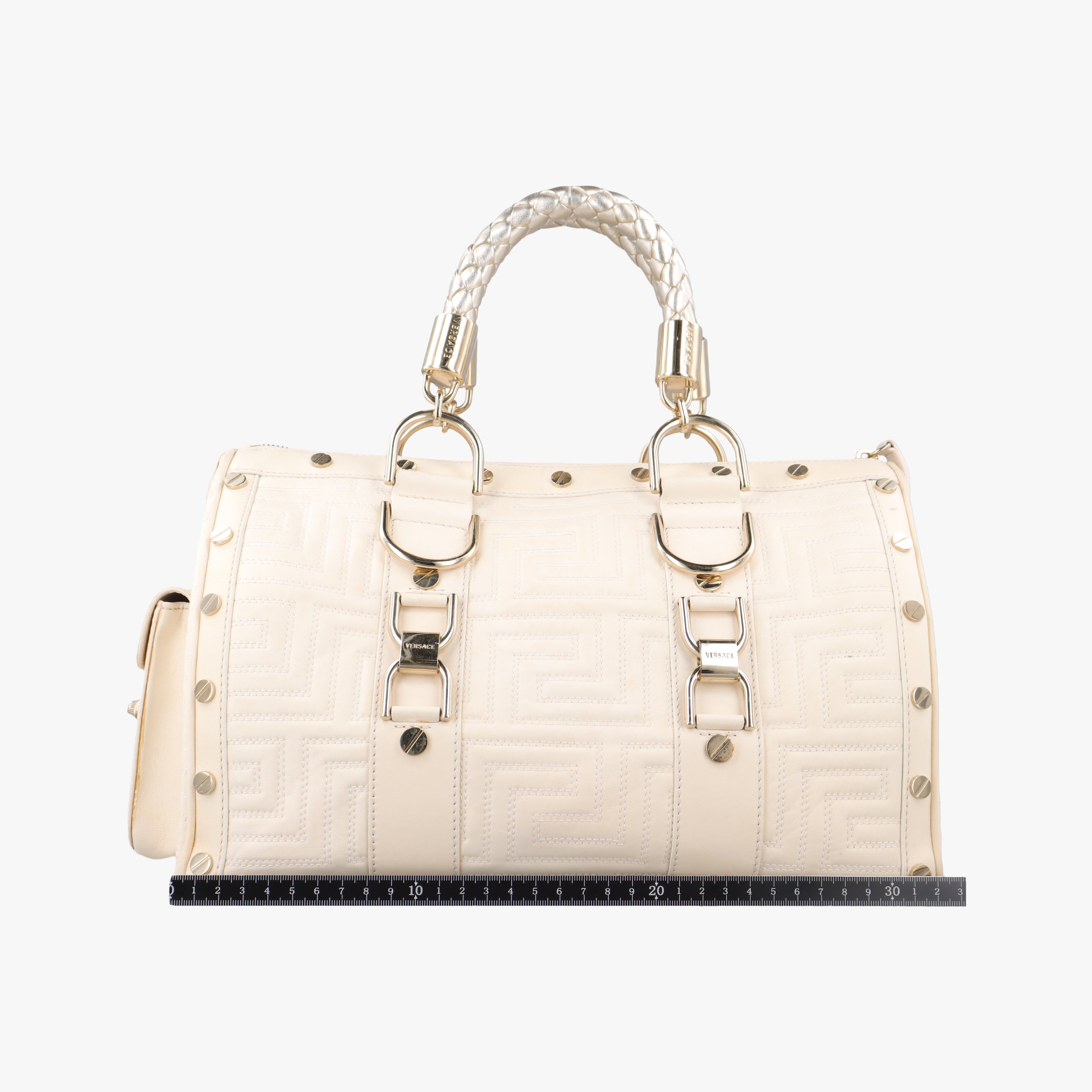 Secondhand VERSACE Couture Snap White leather  handbag | stylenewstar