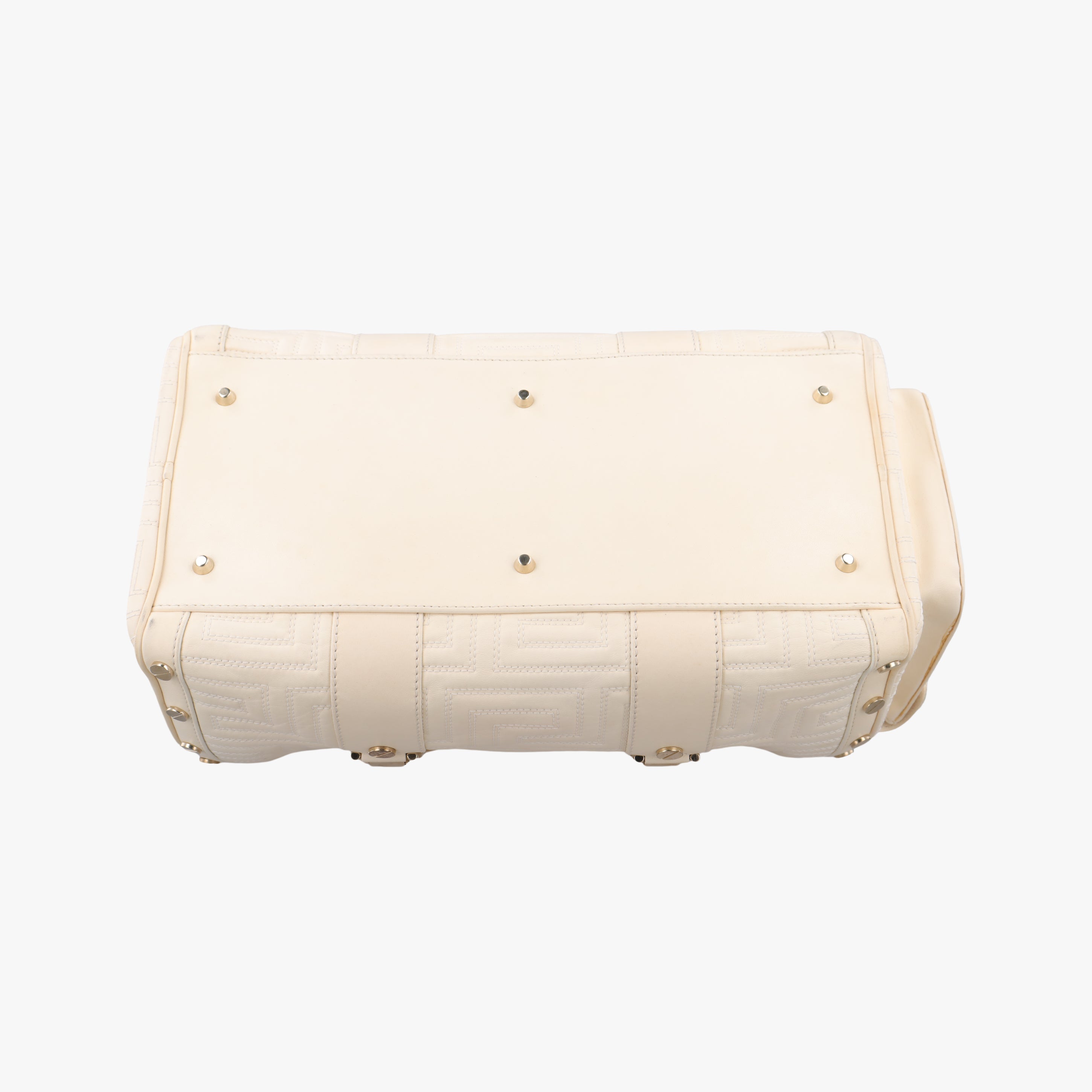 Secondhand VERSACE Couture Snap White leather  handbag | stylenewstar