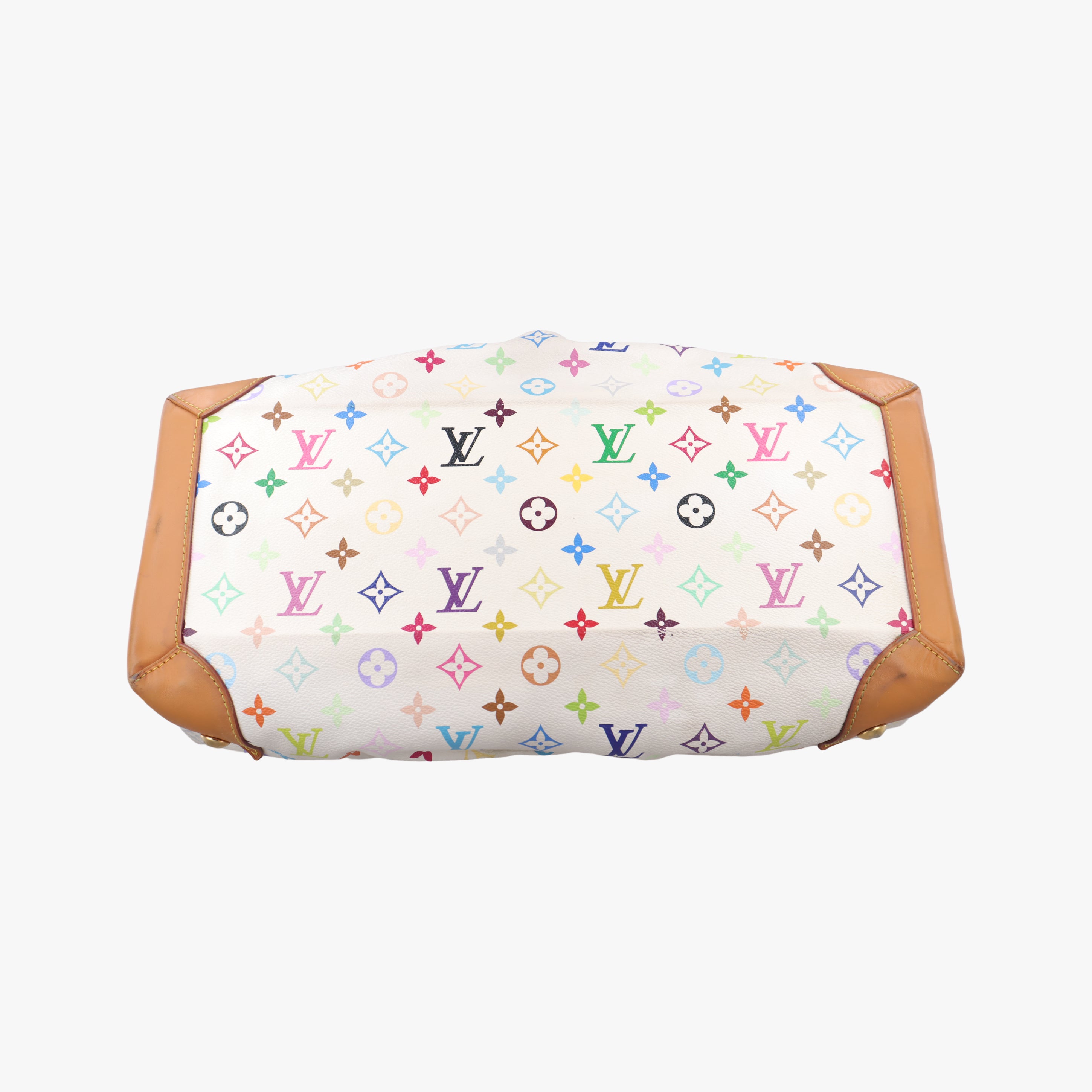 Pre-owned Louis Vuitton URSULA white Monogram Multicolor M40123 handbag | stylenewstar