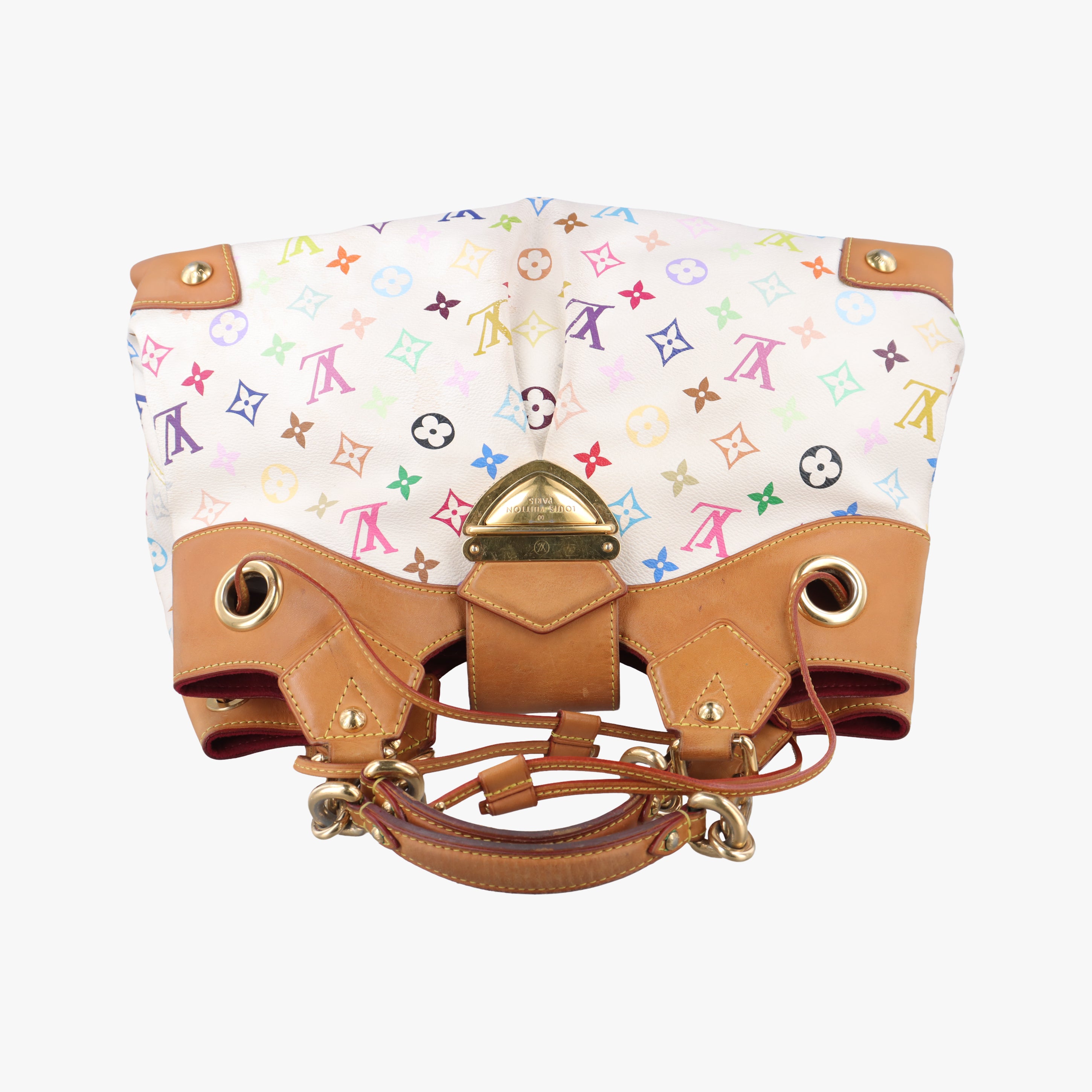 Pre-owned Louis Vuitton URSULA white Monogram Multicolor M40123 handbag | stylenewstar