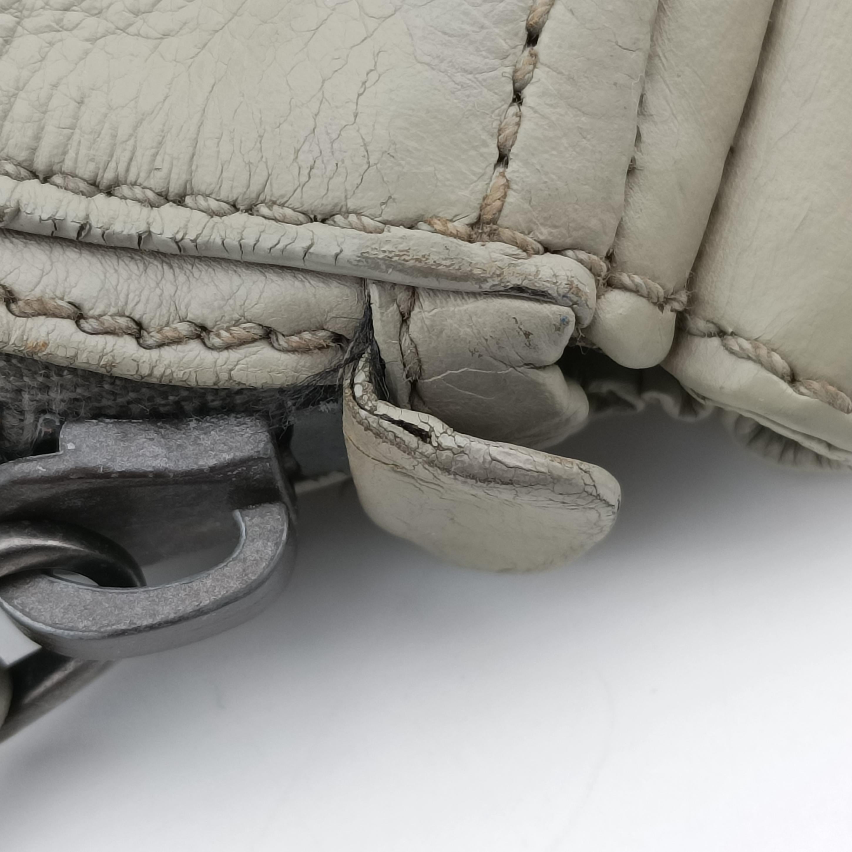 Pre-owned Prada 三角ロゴ Grey Nappa Leather  shoulderbag | stylenewstar