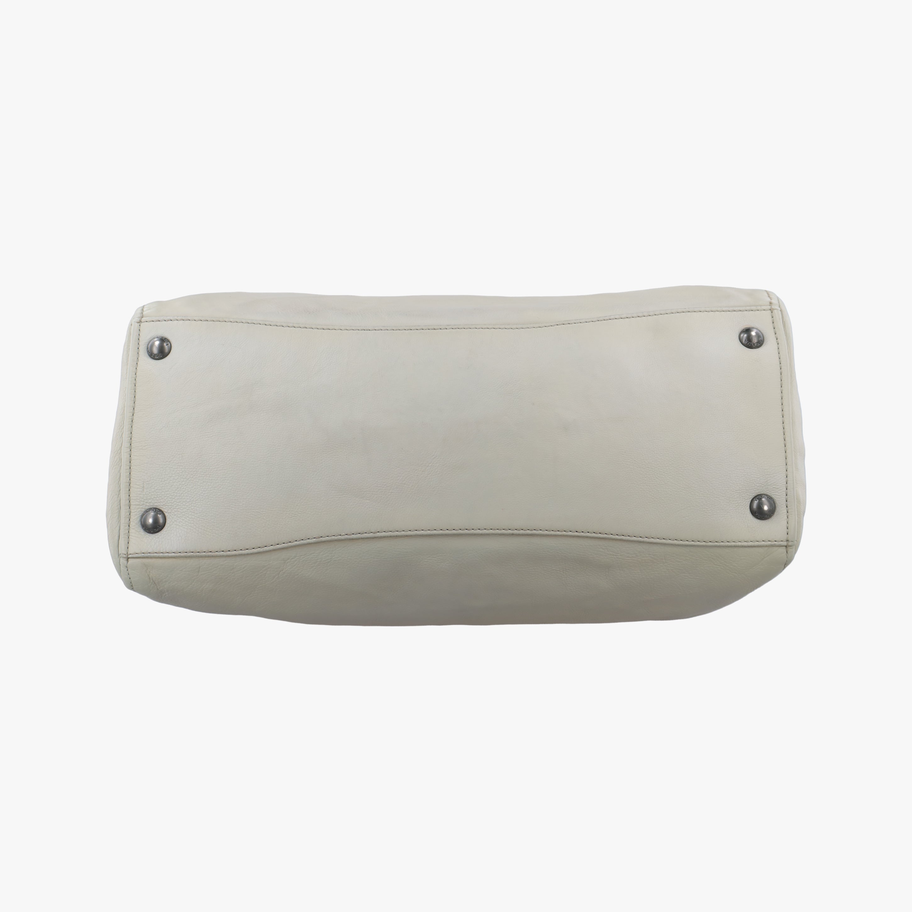 Pre-owned Prada 三角ロゴ Grey Nappa Leather  shoulderbag | stylenewstar