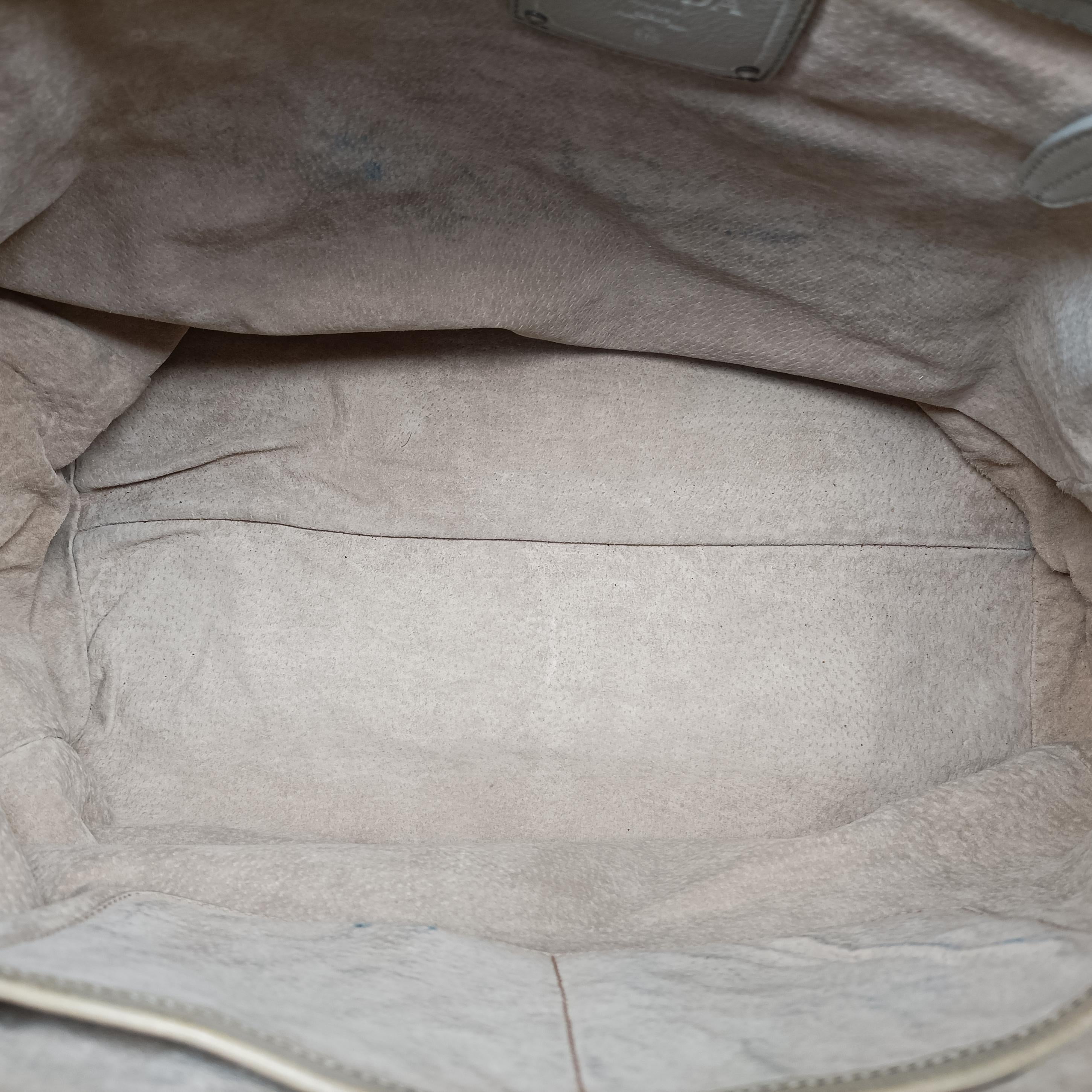 Pre-owned Prada 三角ロゴ Grey Nappa Leather  shoulderbag | stylenewstar