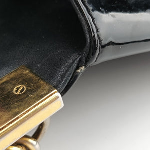 Pre-owned VERSACE La Medusa Black Patent×leather  shoulderbag | stylenewstar