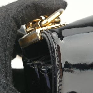 Pre-owned VERSACE La Medusa Black Patent×leather  shoulderbag | stylenewstar