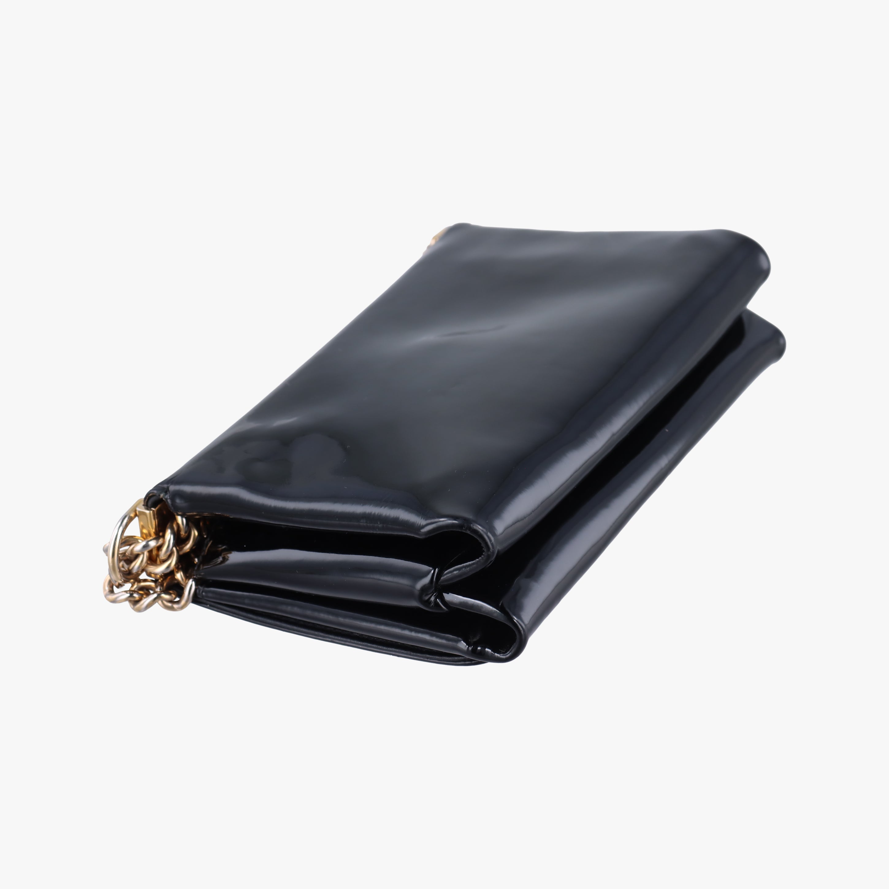 Pre-owned VERSACE La Medusa Black Patent×leather  shoulderbag | stylenewstar