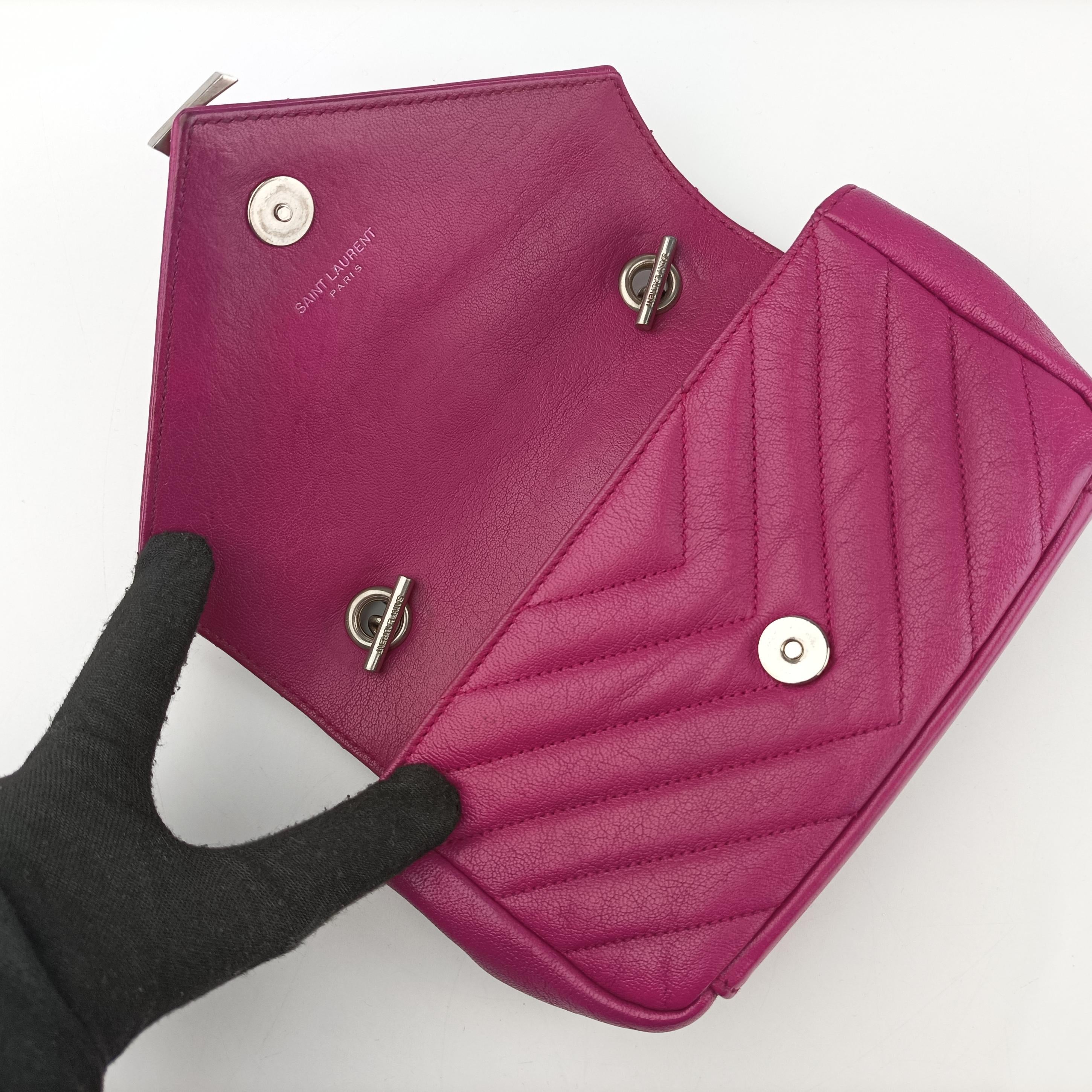 Pre-owned Yves Saint Laurent Baby Chai Rose Leather 399289 shoulderbag | stylenewstar