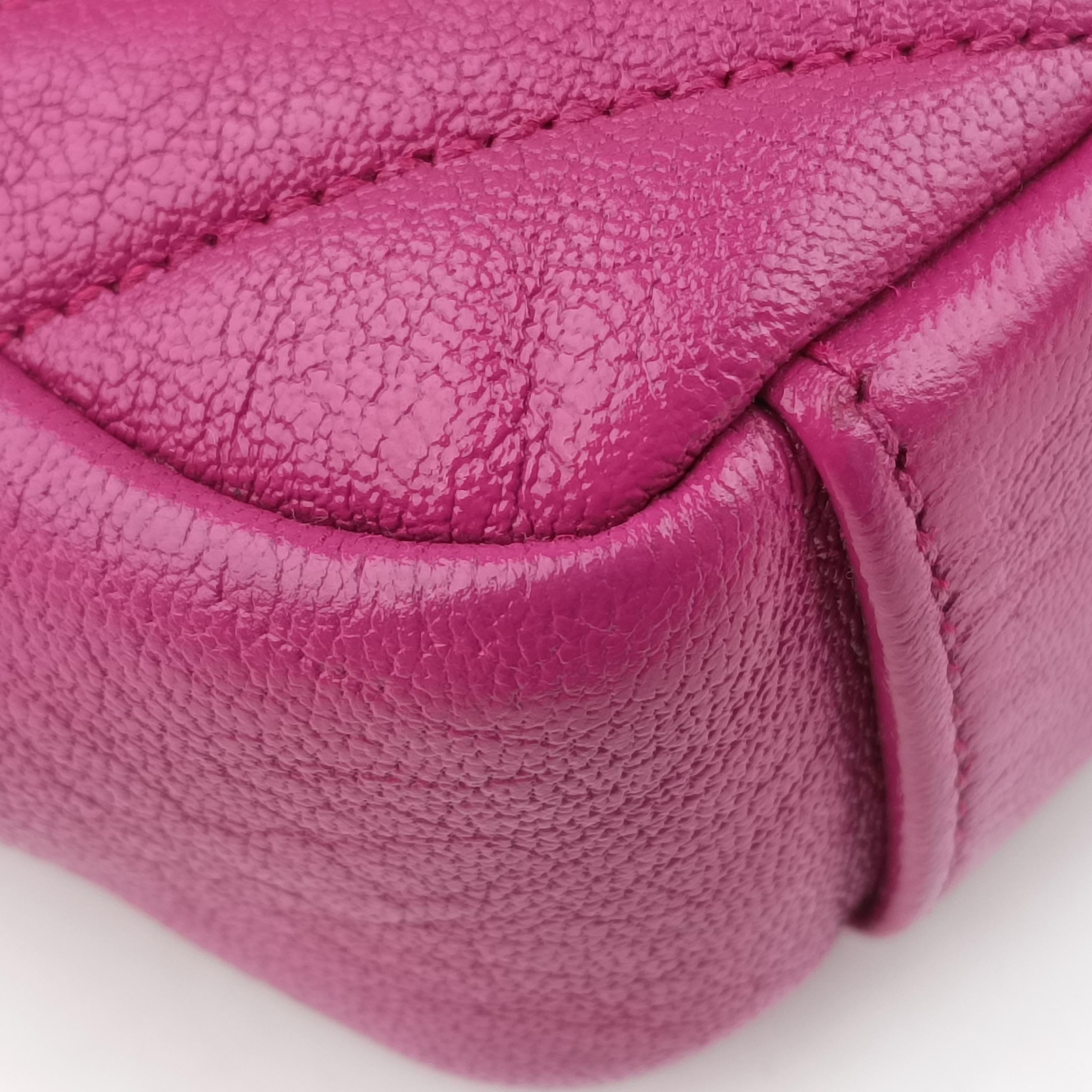 Pre-owned Yves Saint Laurent Baby Chai Rose Leather 399289 shoulderbag | stylenewstar