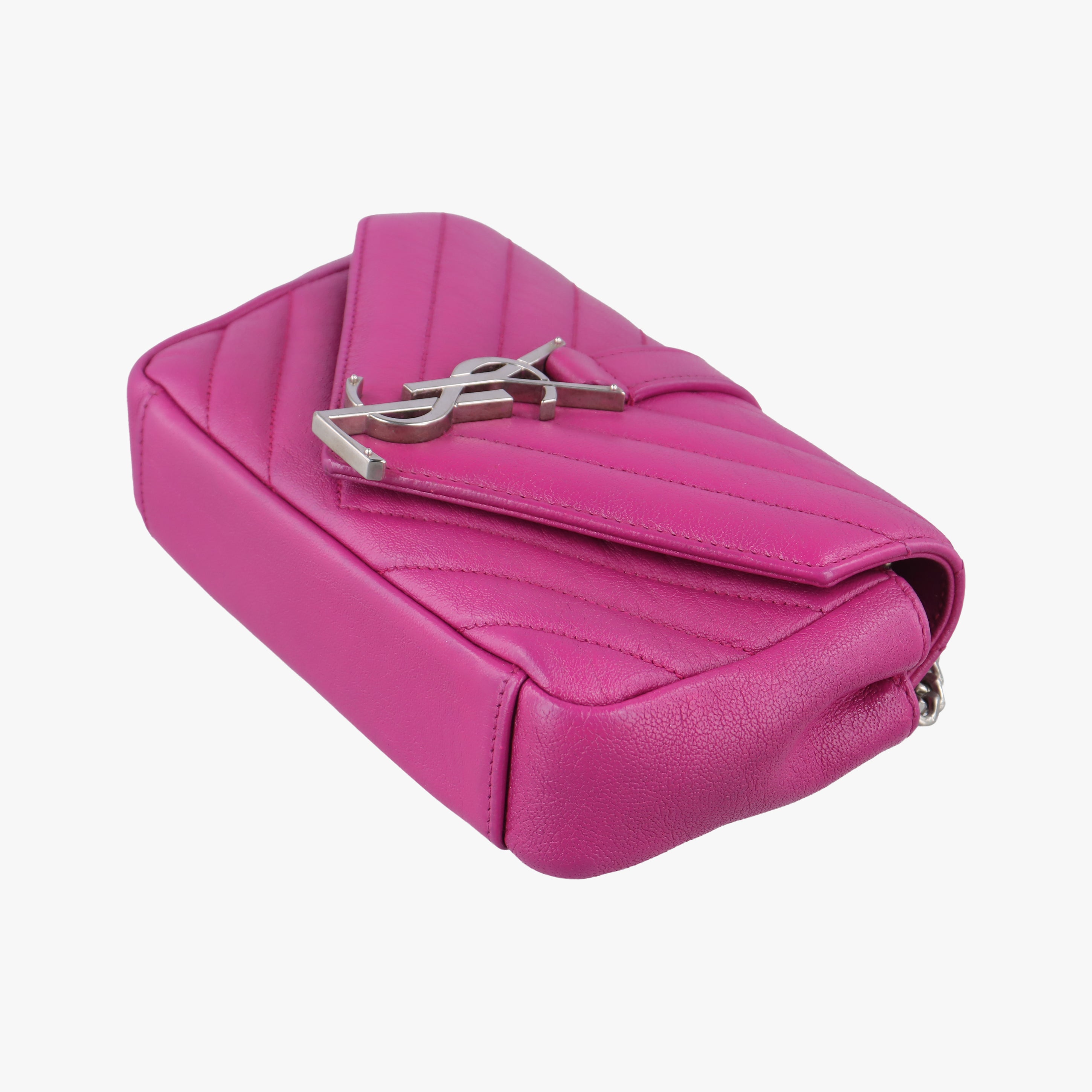 Pre-owned Yves Saint Laurent Baby Chai Rose Leather 399289 shoulderbag | stylenewstar