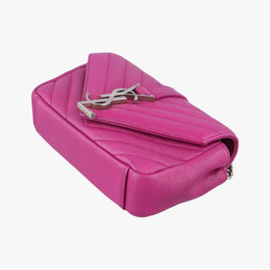 Pre-owned Yves Saint Laurent Baby Chai Rose Leather 399289 shoulderbag | stylenewstar