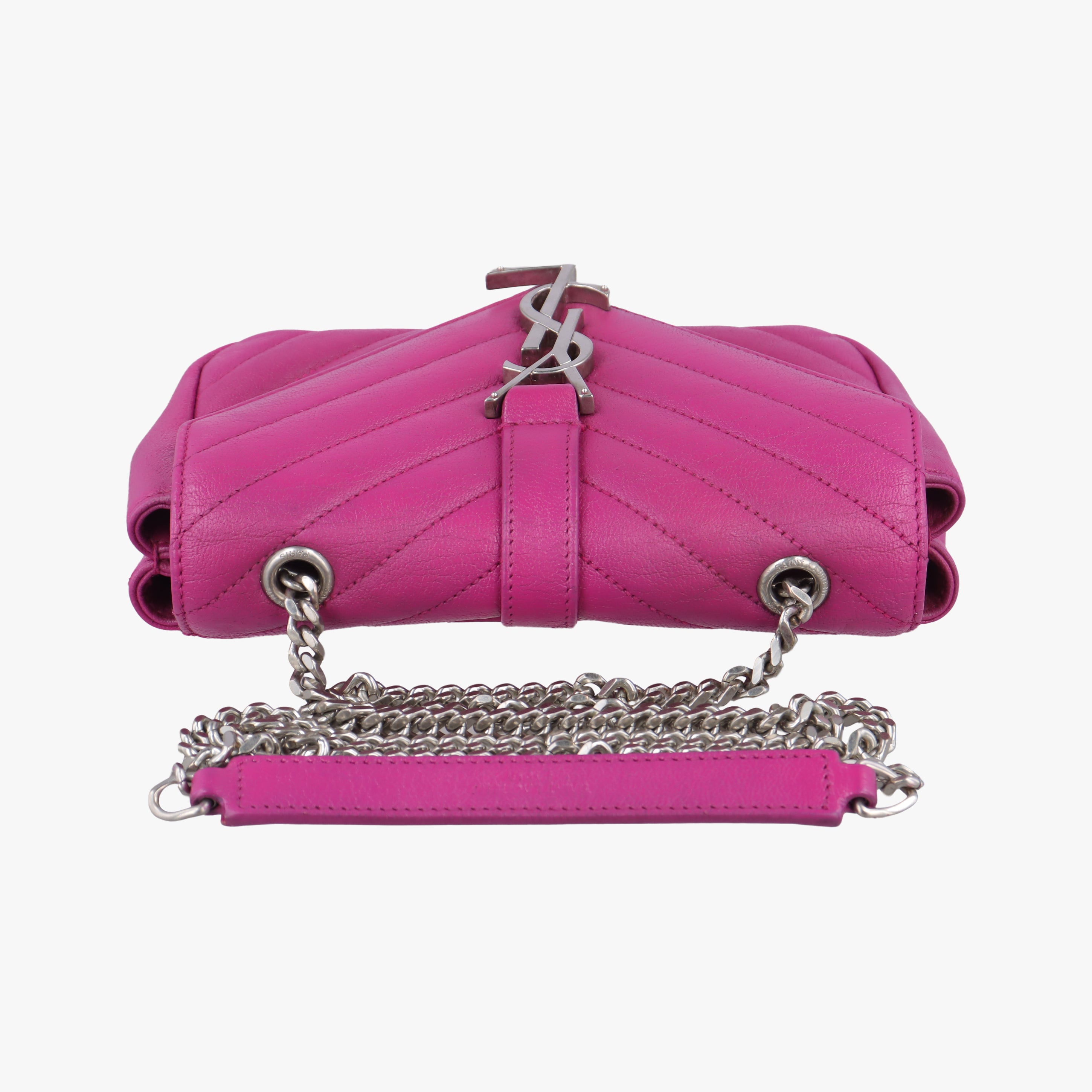 Pre-owned Yves Saint Laurent Baby Chai Rose Leather 399289 shoulderbag | stylenewstar