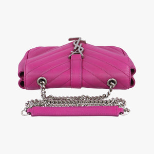 Pre-owned Yves Saint Laurent Baby Chai Rose Leather 399289 shoulderbag | stylenewstar