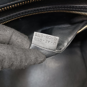 Pre-owned Celine Luggage Mini Shopper Black × White × Yellow Leather  handbag | stylenewstar