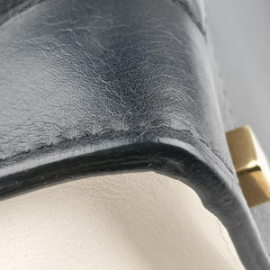 Pre-owned Celine Luggage Mini Shopper Black × White × Yellow Leather  handbag | stylenewstar