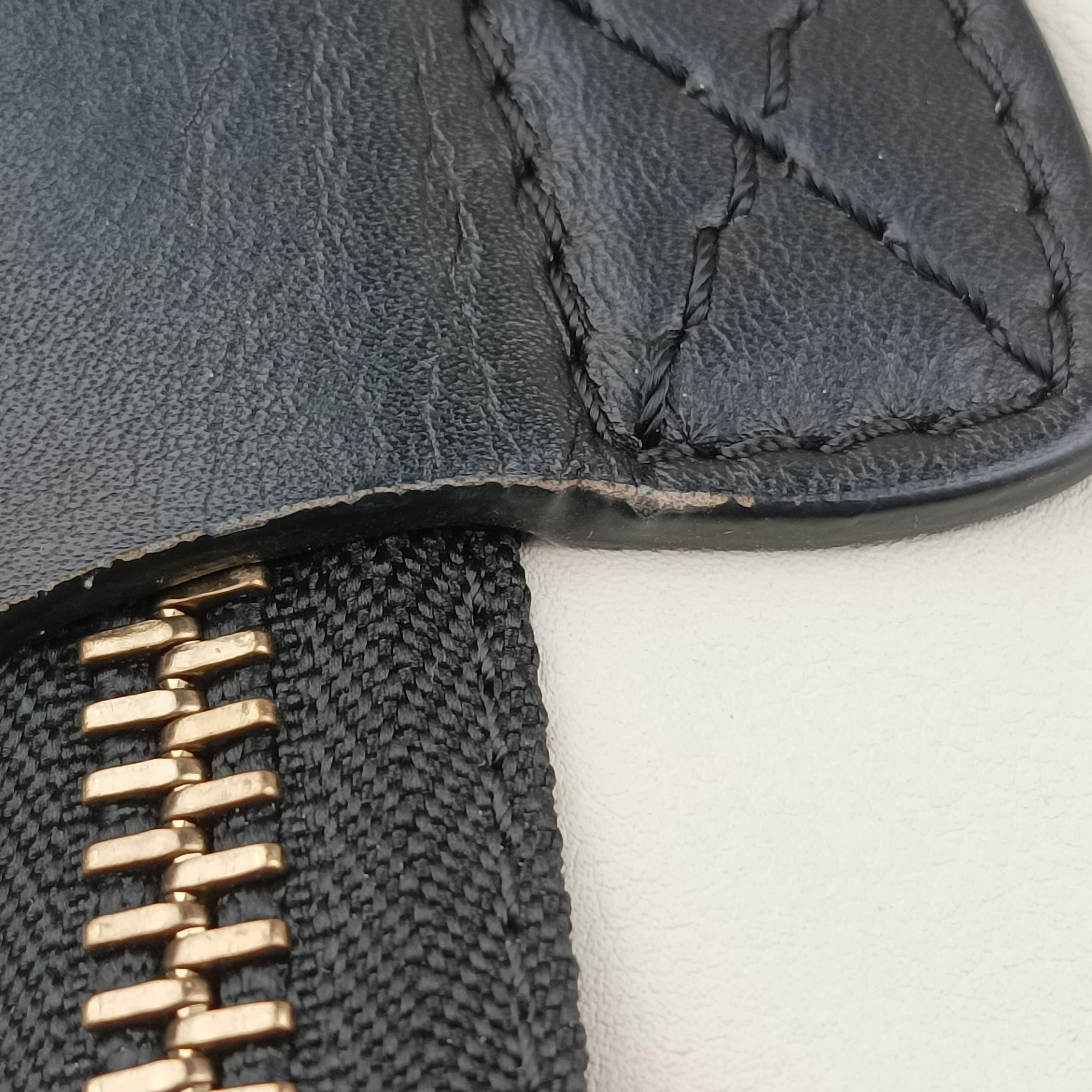 Pre-owned Celine Luggage Mini Shopper Black × White × Yellow Leather  handbag | stylenewstar