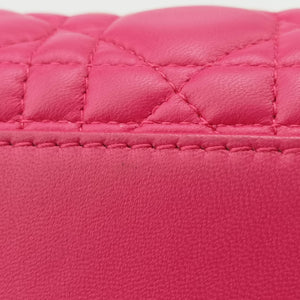 Pre-owned Christian Dior Lady Dior Rose lambskin  shoulderbag | stylenewstar