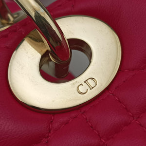 Pre-owned Christian Dior Lady Dior Rose lambskin  shoulderbag | stylenewstar