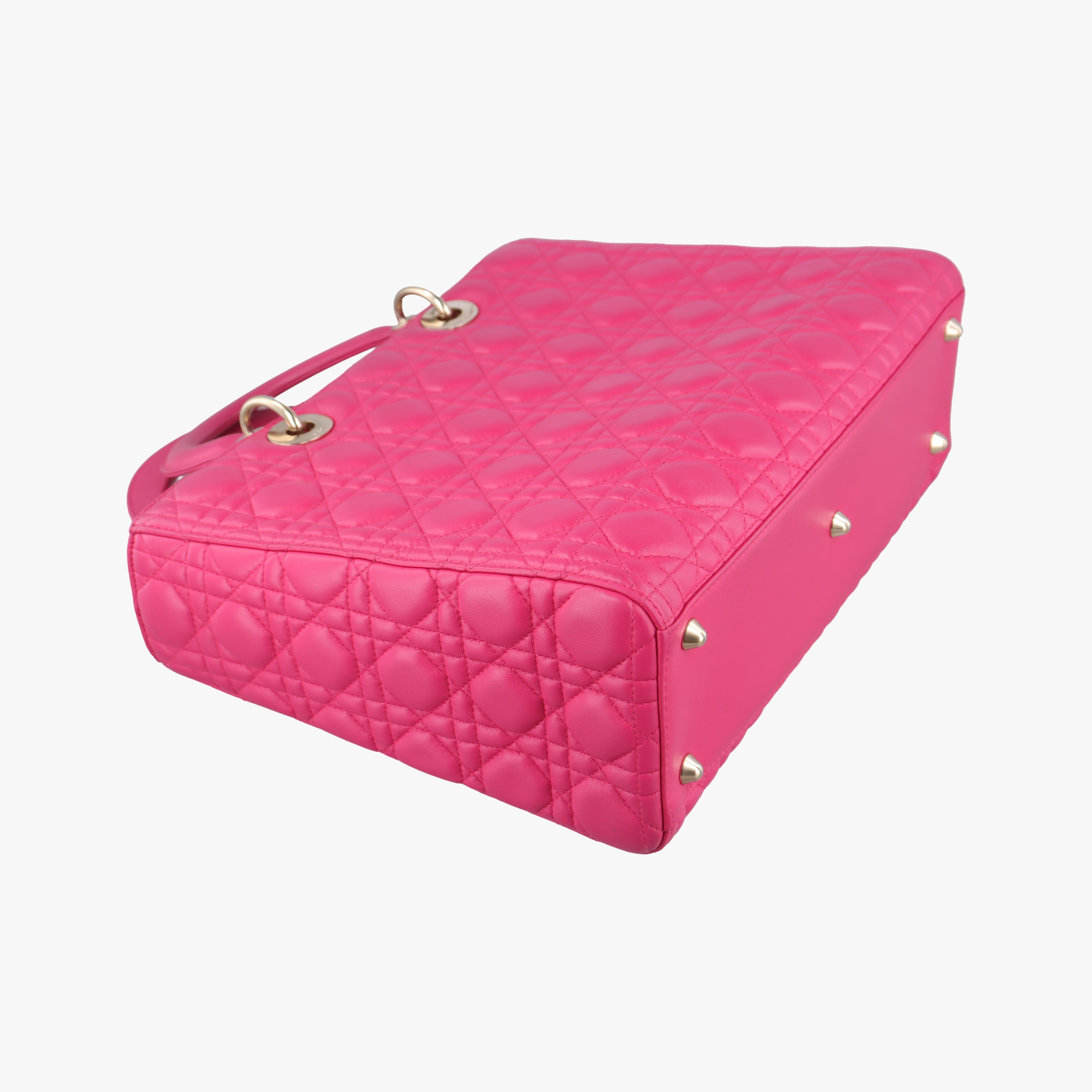 Pre-owned Christian Dior Lady Dior Rose lambskin  shoulderbag | stylenewstar