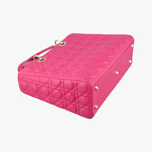 Pre-owned Christian Dior Lady Dior Rose lambskin  shoulderbag | stylenewstar