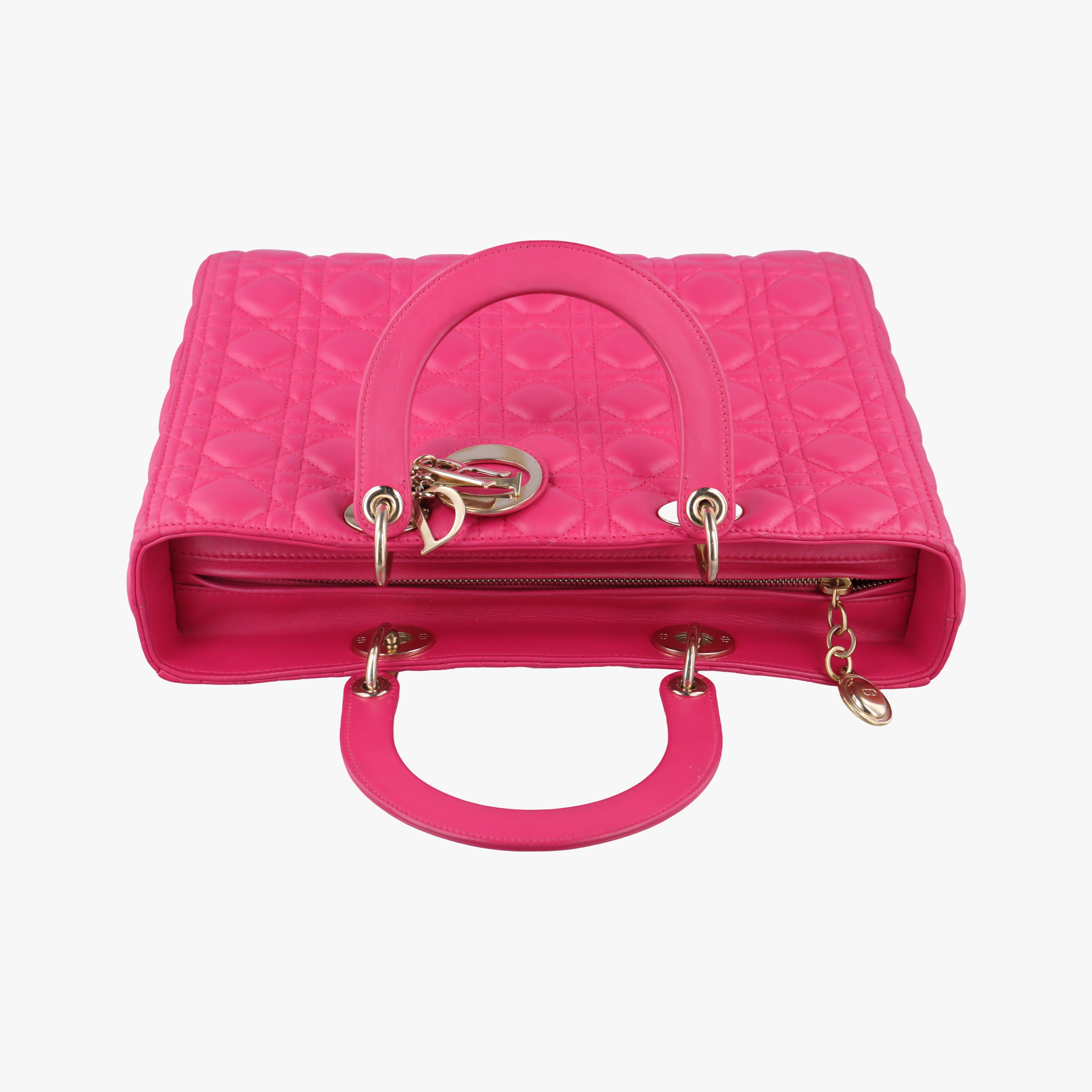 Pre-owned Christian Dior Lady Dior Rose lambskin  shoulderbag | stylenewstar