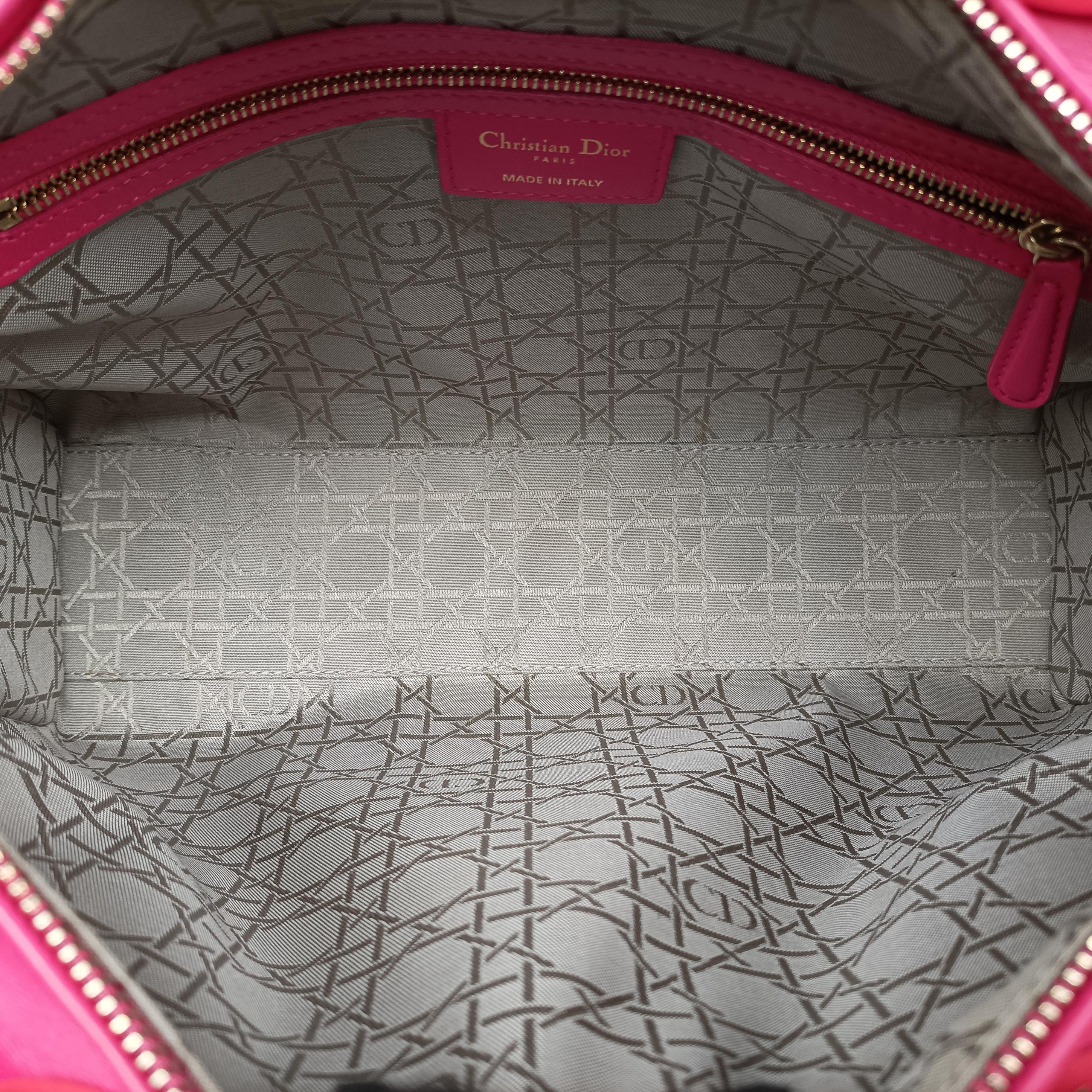 Pre-owned Christian Dior Lady Dior Rose lambskin  shoulderbag | stylenewstar