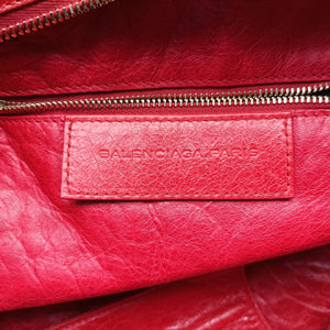 Pre-owned Balenciaga Perforated Polka Dots Kraft Red lambskin  shoulderbag | stylenewstar