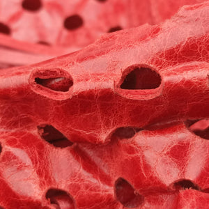 Pre-owned Balenciaga Perforated Polka Dots Kraft Red lambskin  shoulderbag | stylenewstar