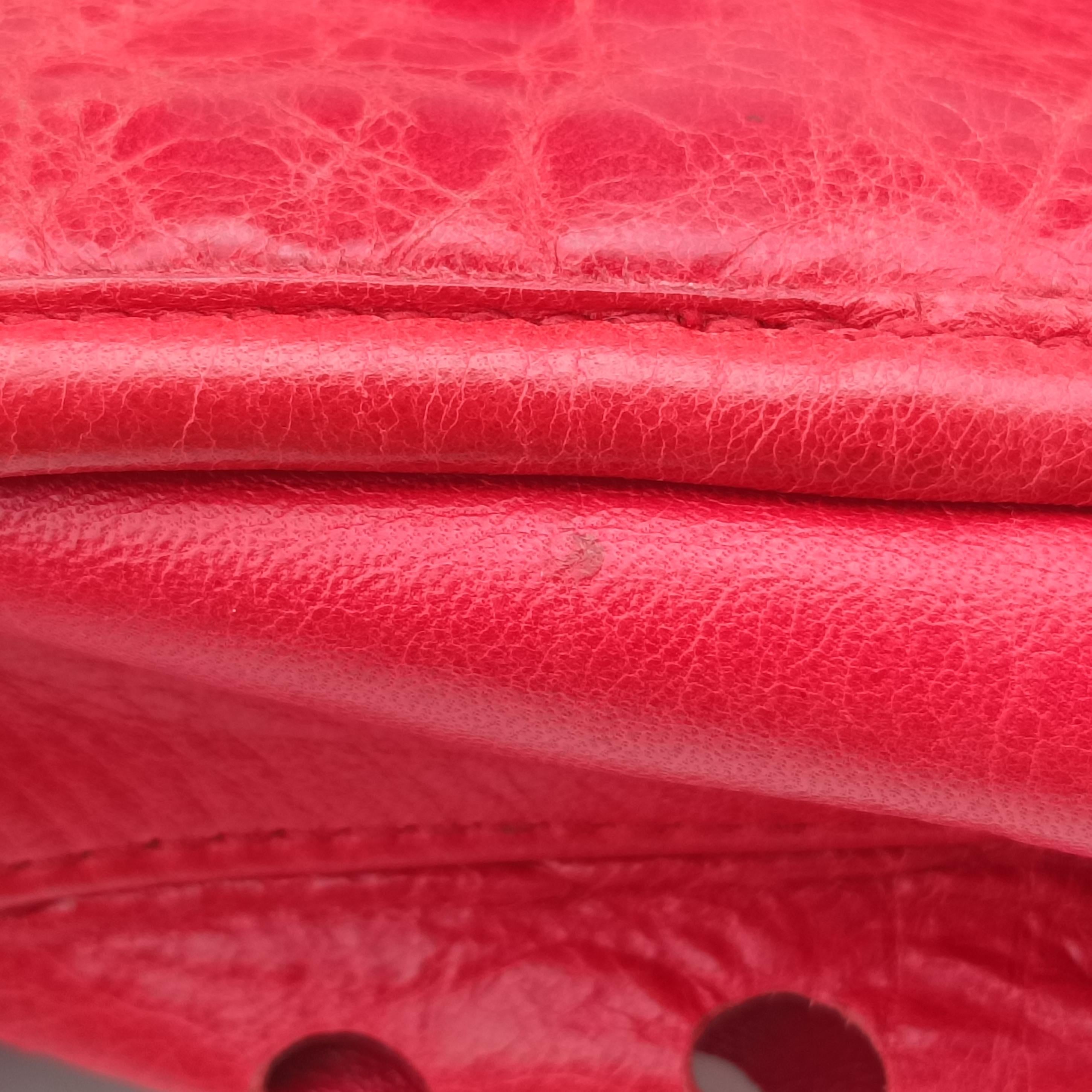 Pre-owned Balenciaga Perforated Polka Dots Kraft Red lambskin  shoulderbag | stylenewstar