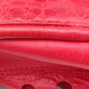 Pre-owned Balenciaga Perforated Polka Dots Kraft Red lambskin  shoulderbag | stylenewstar