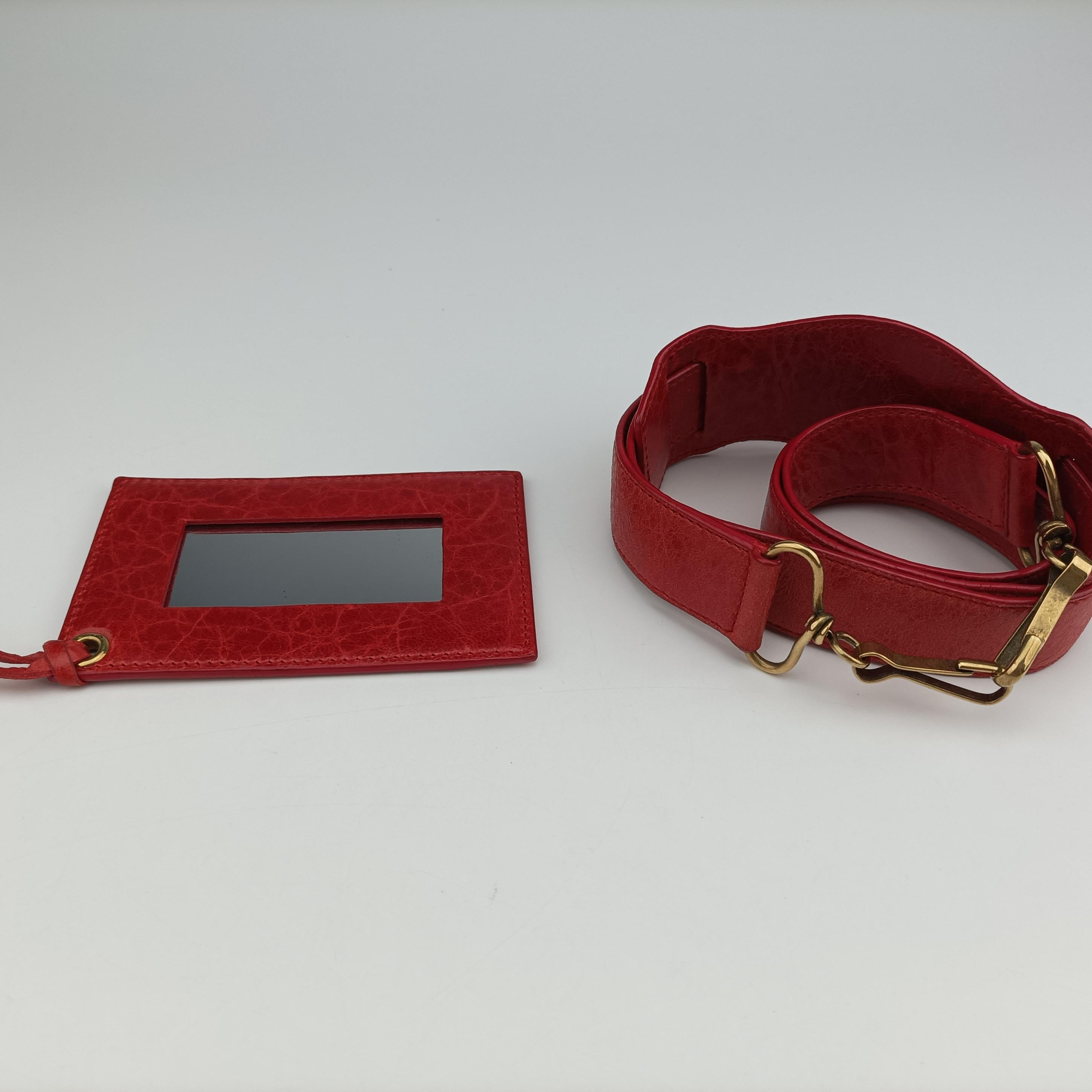 Pre-owned Balenciaga Perforated Polka Dots Kraft Red lambskin  shoulderbag | stylenewstar