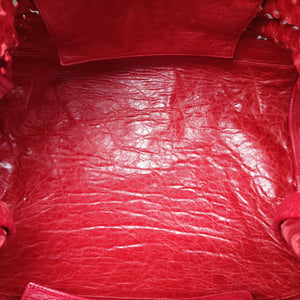 Pre-owned Balenciaga Perforated Polka Dots Kraft Red lambskin  shoulderbag | stylenewstar