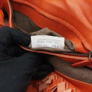 Pre-owned Bottega Veneta Intrecciato Hobo Orange lambskin  shoulderbag | stylenewstar