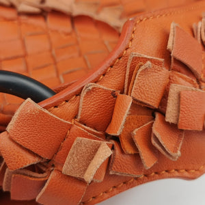 Pre-owned Bottega Veneta Intrecciato Hobo Orange lambskin  shoulderbag | stylenewstar