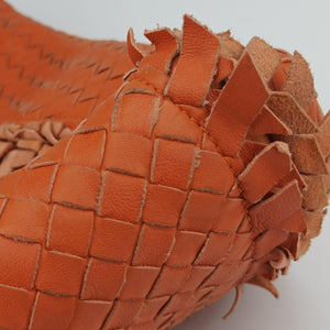 Pre-owned Bottega Veneta Intrecciato Hobo Orange lambskin  shoulderbag | stylenewstar