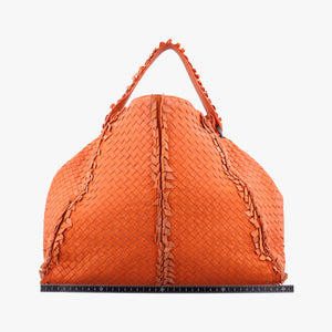 Pre-owned Bottega Veneta Intrecciato Hobo Orange lambskin  shoulderbag | stylenewstar