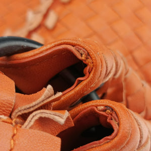 Pre-owned Bottega Veneta Intrecciato Hobo Orange lambskin  shoulderbag | stylenewstar