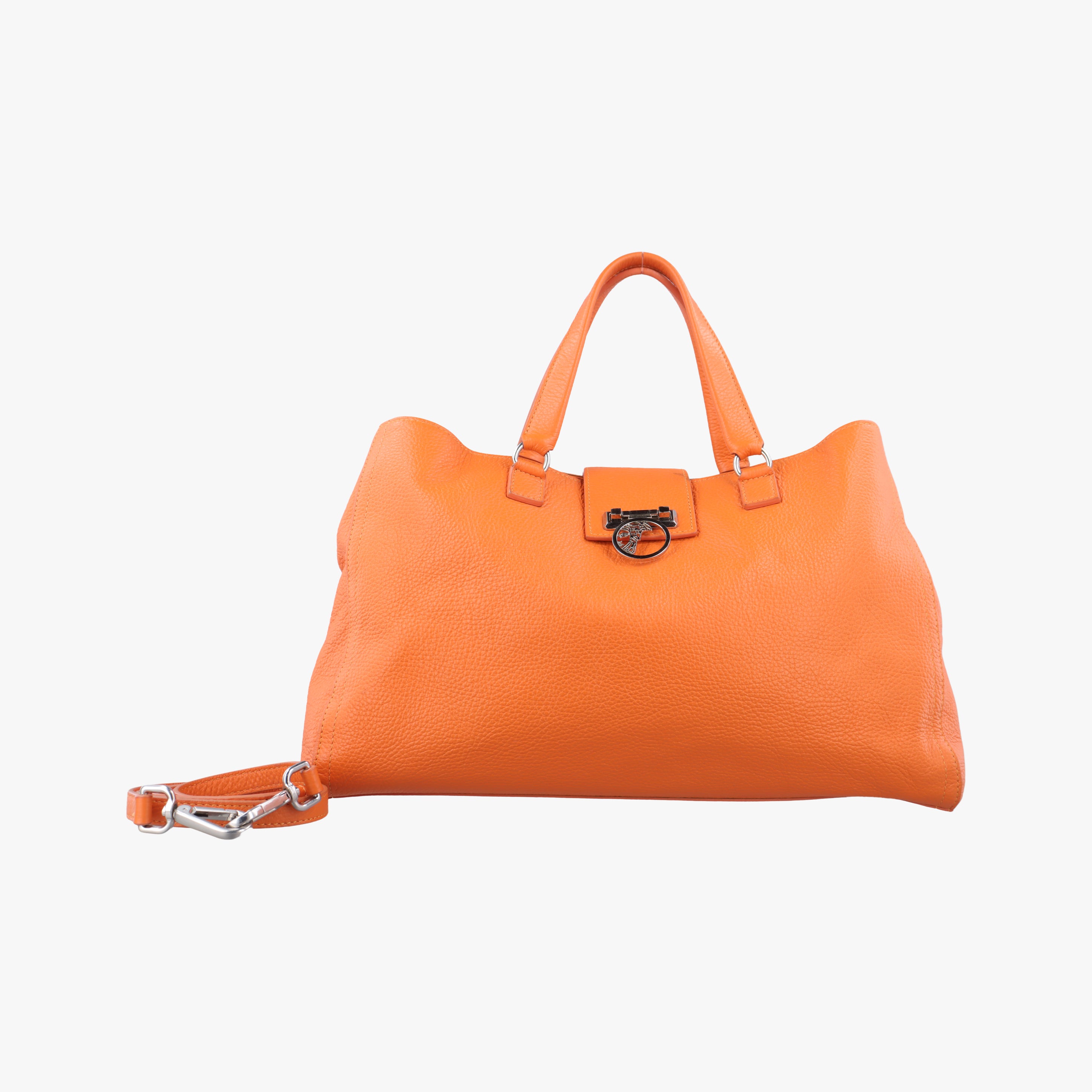 Pre-owned VERSACE Salvatore Ferragamo Orange leather  shoulderbag | stylenewstar