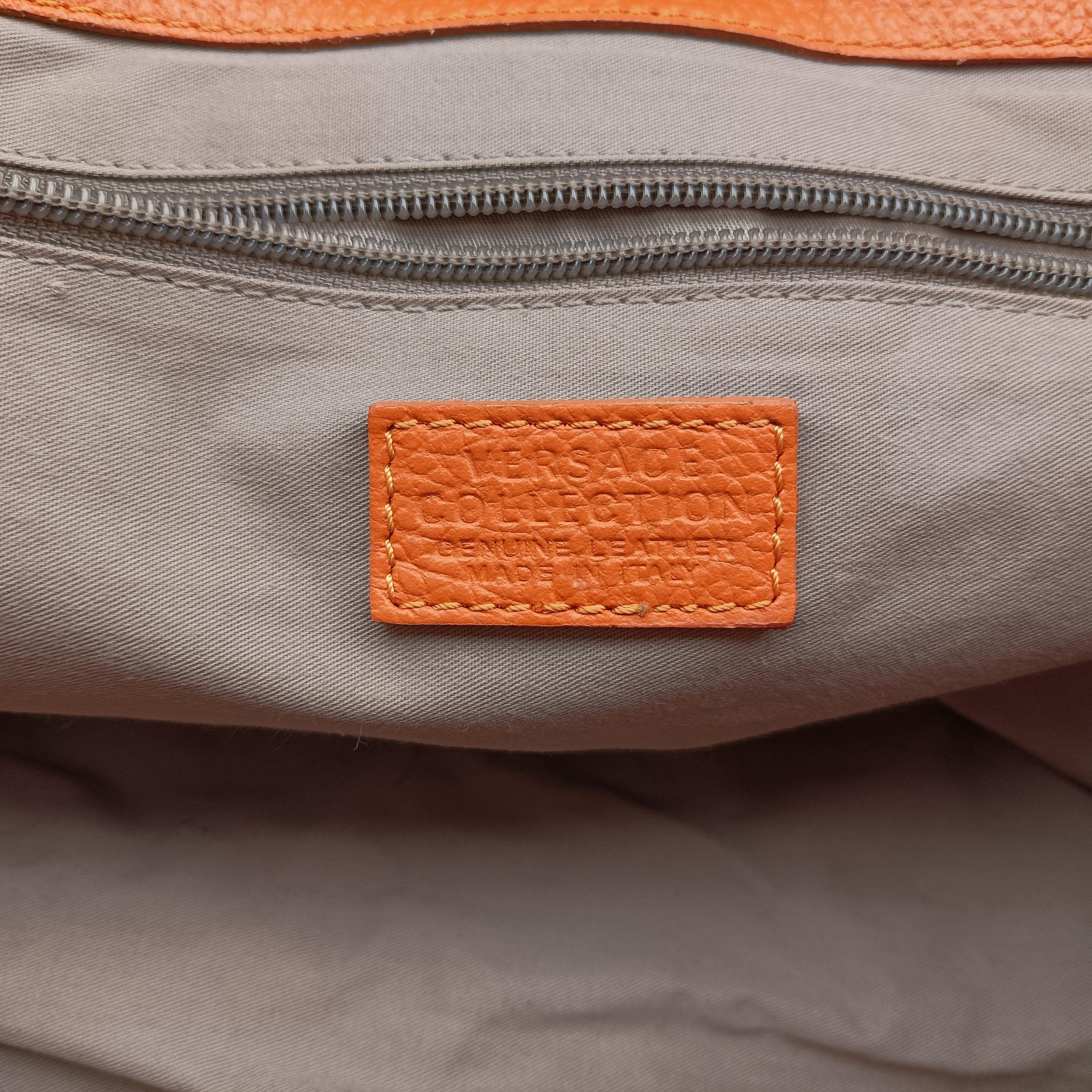 Pre-owned VERSACE Salvatore Ferragamo Orange leather  shoulderbag | stylenewstar