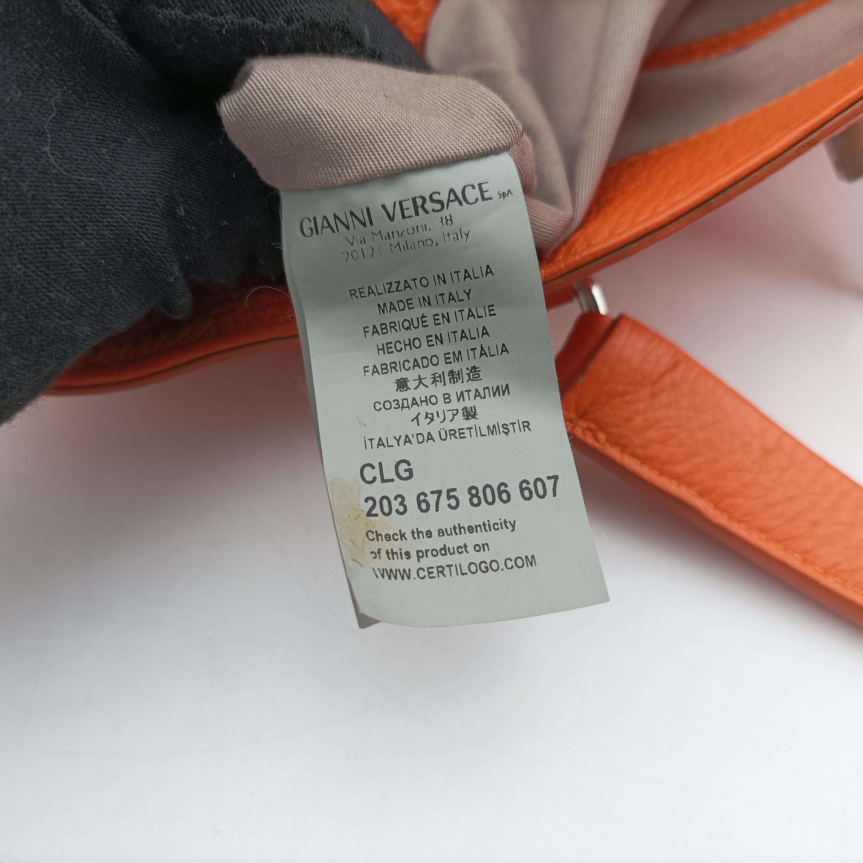 Pre-owned VERSACE Salvatore Ferragamo Orange leather  shoulderbag | stylenewstar