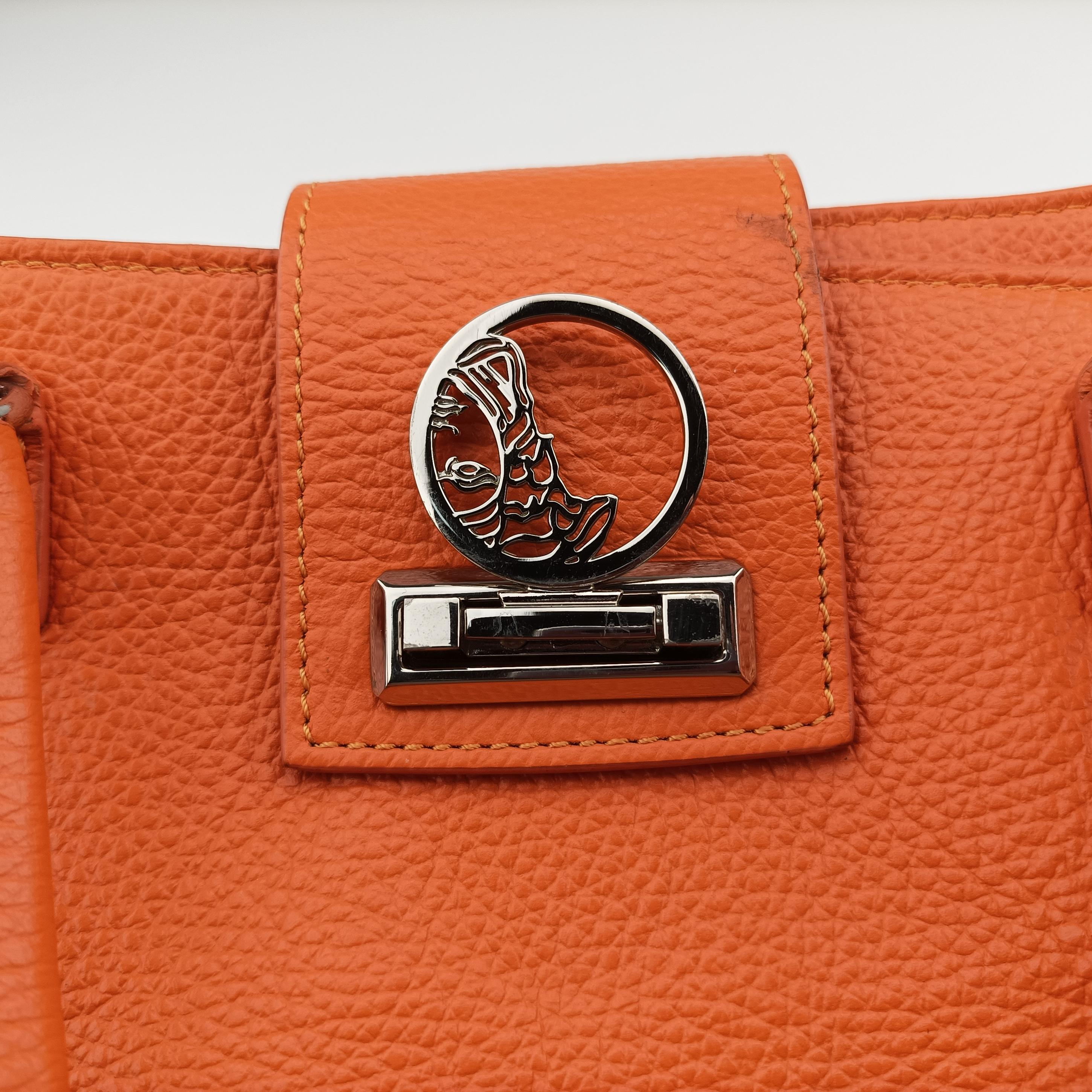 Pre-owned VERSACE Salvatore Ferragamo Orange leather  shoulderbag | stylenewstar
